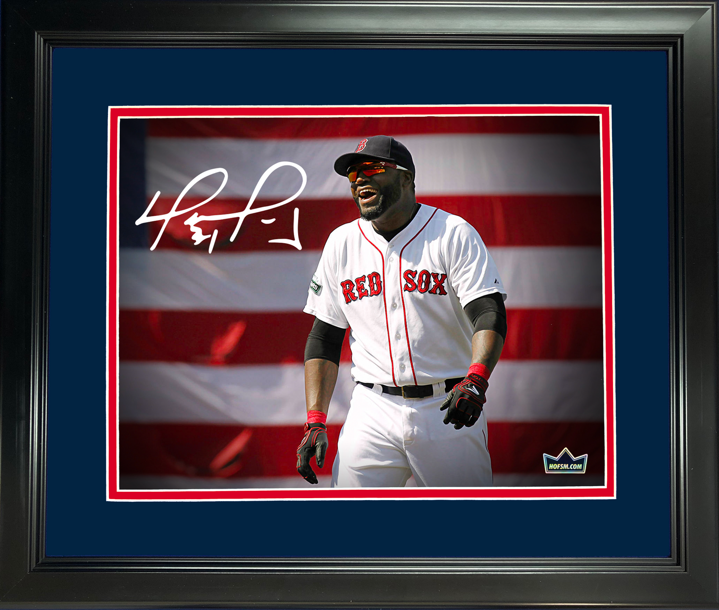 Framed David Ortiz Boston Red Sox Facsimile Laser Engraved Signature Auto 11"x14" Baseball Photo HOFSM Holo