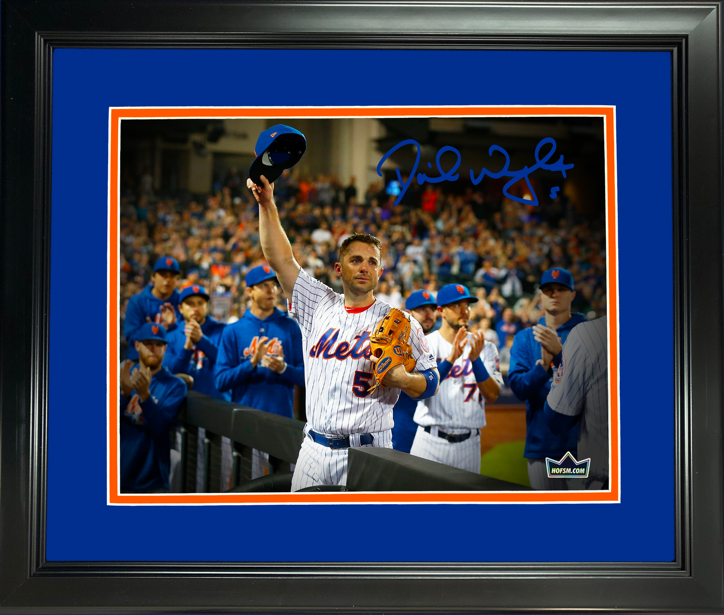 Framed David Wright New York Mets Facsimile Laser Engraved Signature Auto 11"x14" Baseball Photo HOFSM Holo