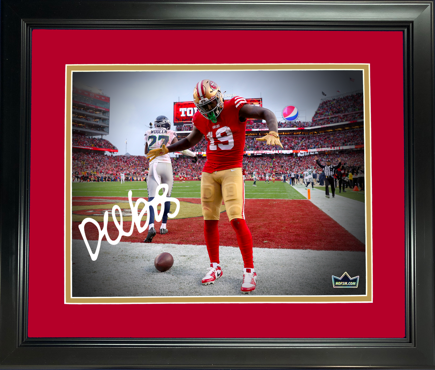 Framed Deebo Samuel San Francisco 49ers Facsimile Laser Engraved Signature Auto 11"x14" Football Photo HOFSM Holo