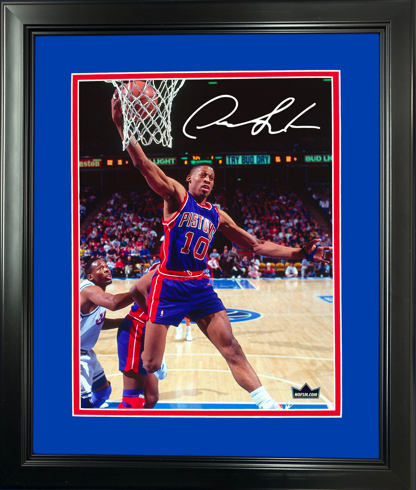 Framed Dennis Rodman Detroit Pistons Facsimile Laser Engraved Signature Auto 11"x14" Basketball Photo HOFSM Holo