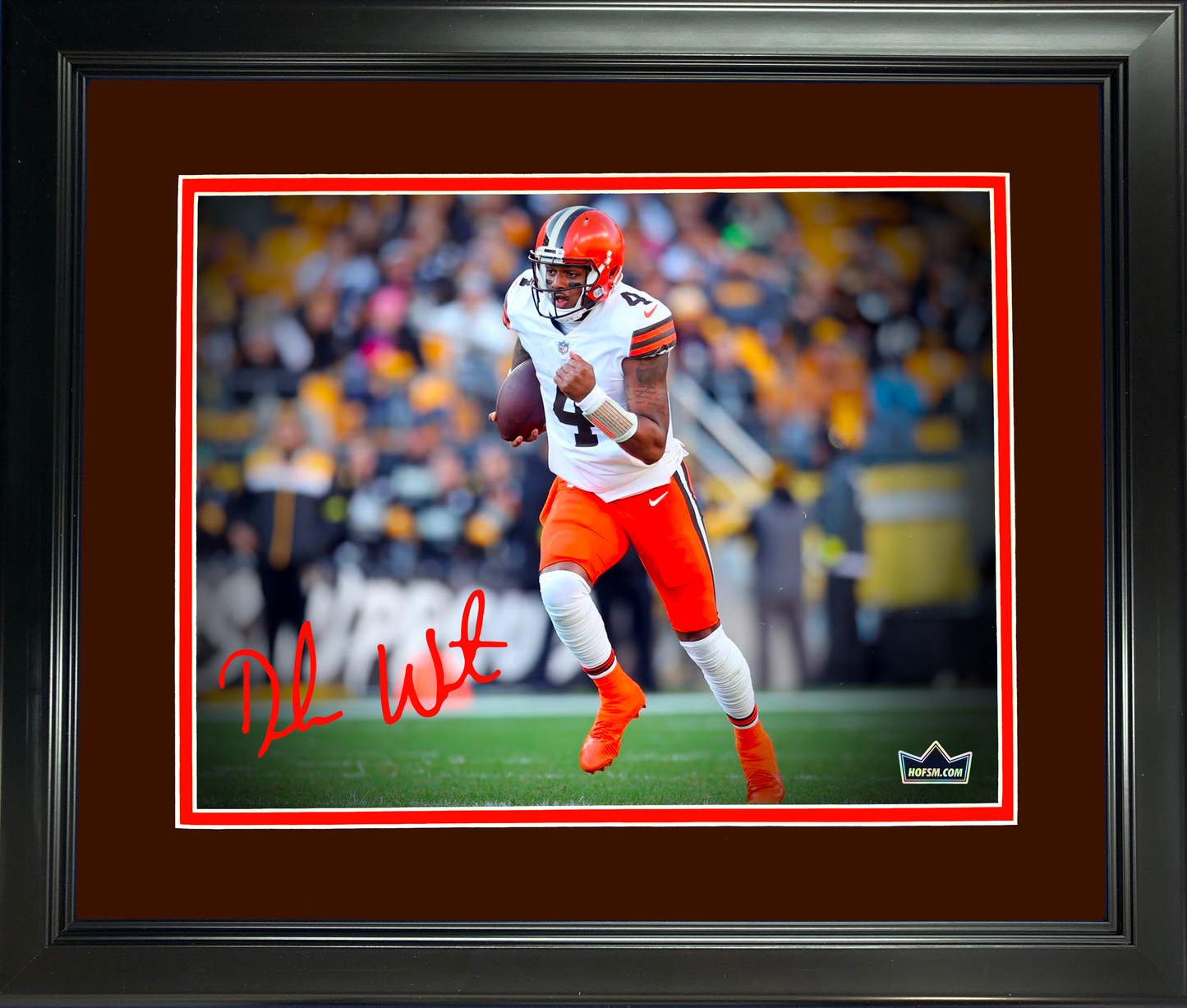 Framed Deshaun Watson Facsimile Laser Engraved Signature Auto Cleveland Browns 11"x14" Football Photo HOFSM Holo