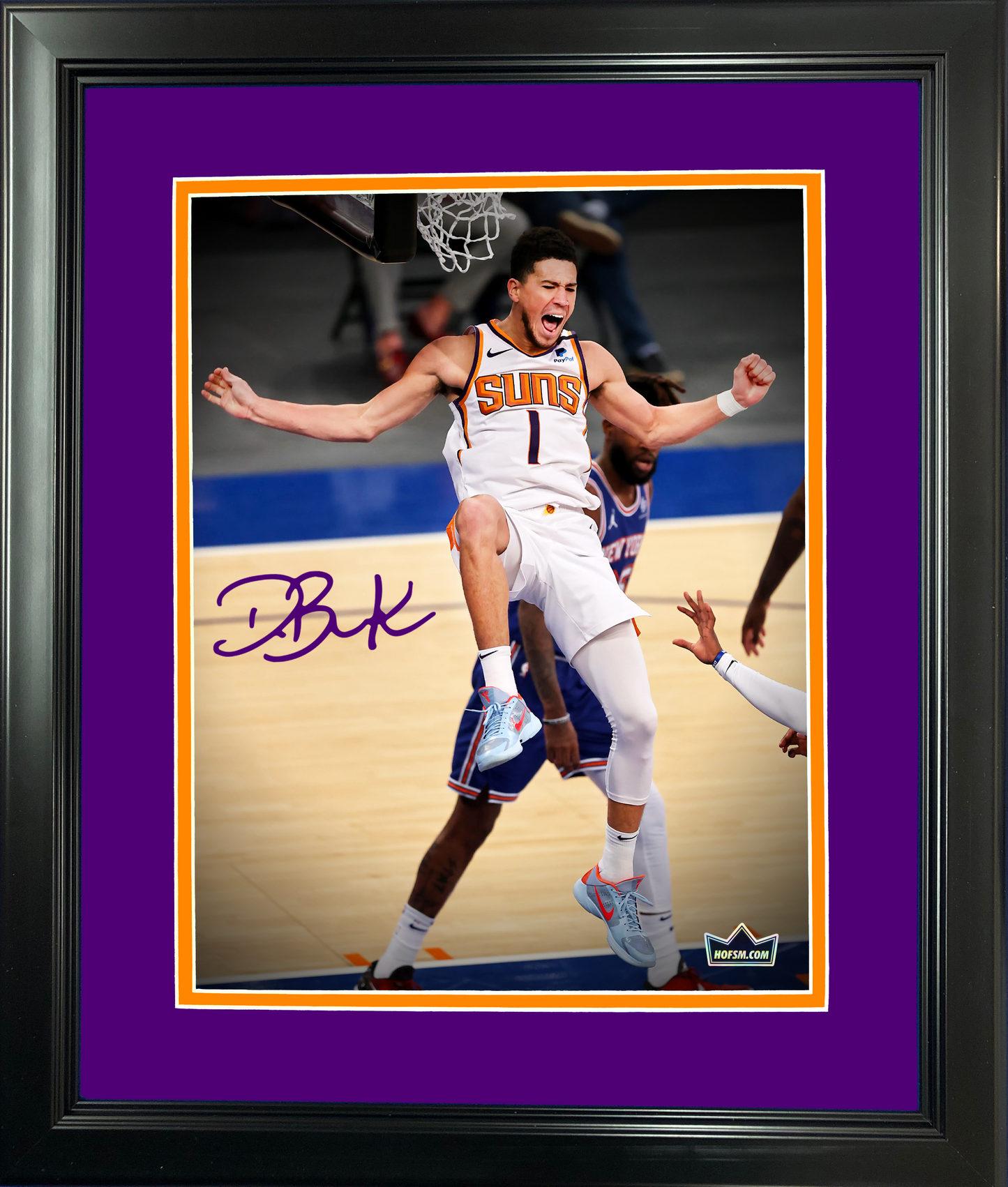 Framed Devin Booker Facsimile Laser Engraved Signature Auto 11"x14" Basketball Photo HOFSM Holo