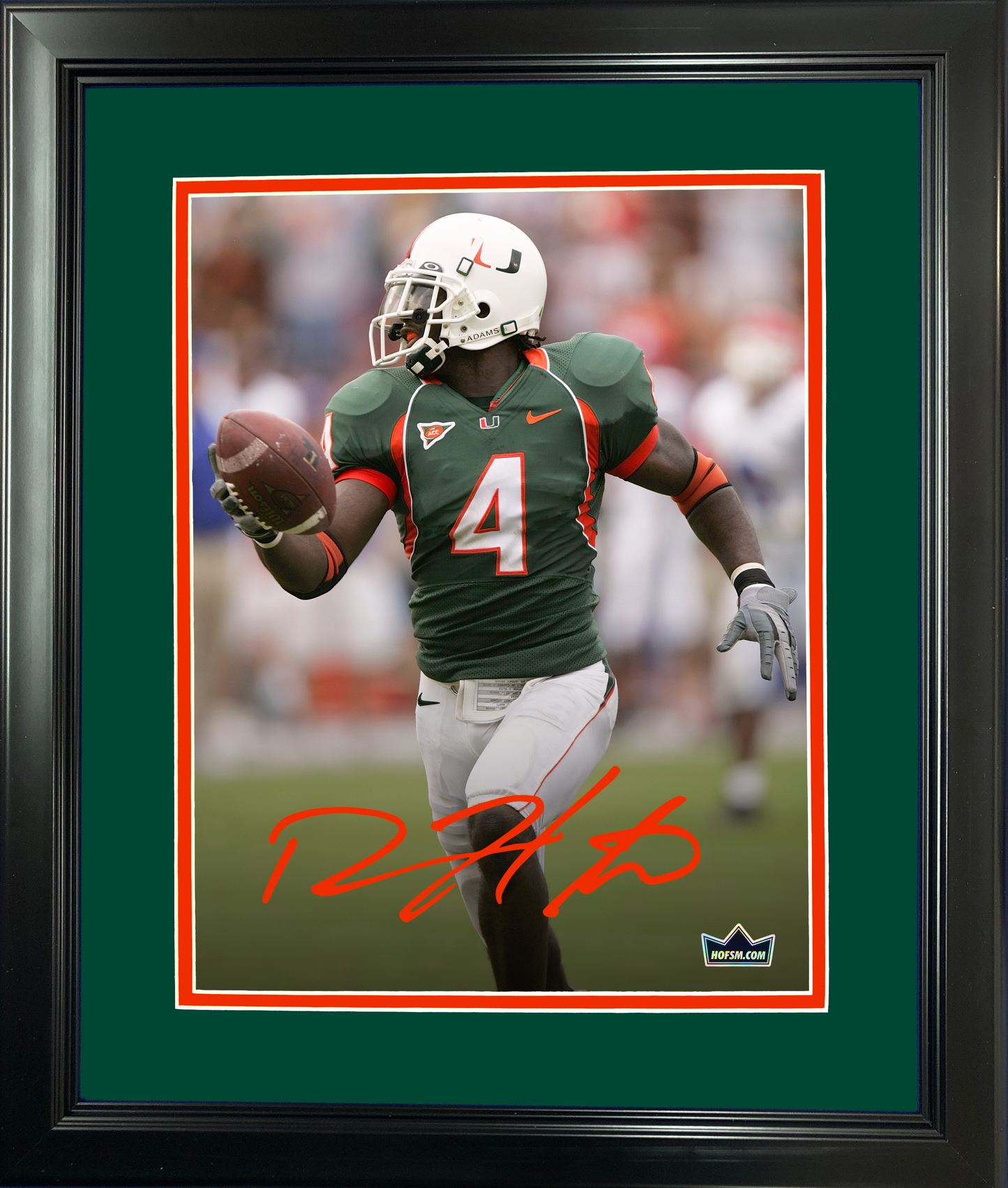 Framed Devin Hester Facsimile Laser Engraved Signature Auto Miami Hurricanes 11"x14" College Football Photo HOFSM Holo