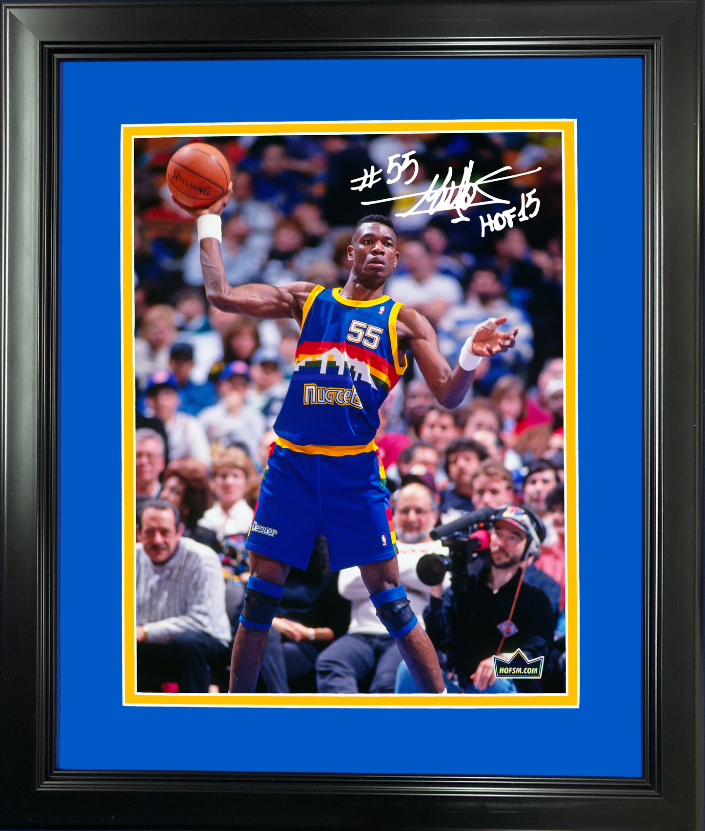 Framed Dikembe Mutombo Facsimile Laser Engraved Signature Auto 11"x14" Basketball Photo HOFSM Holo