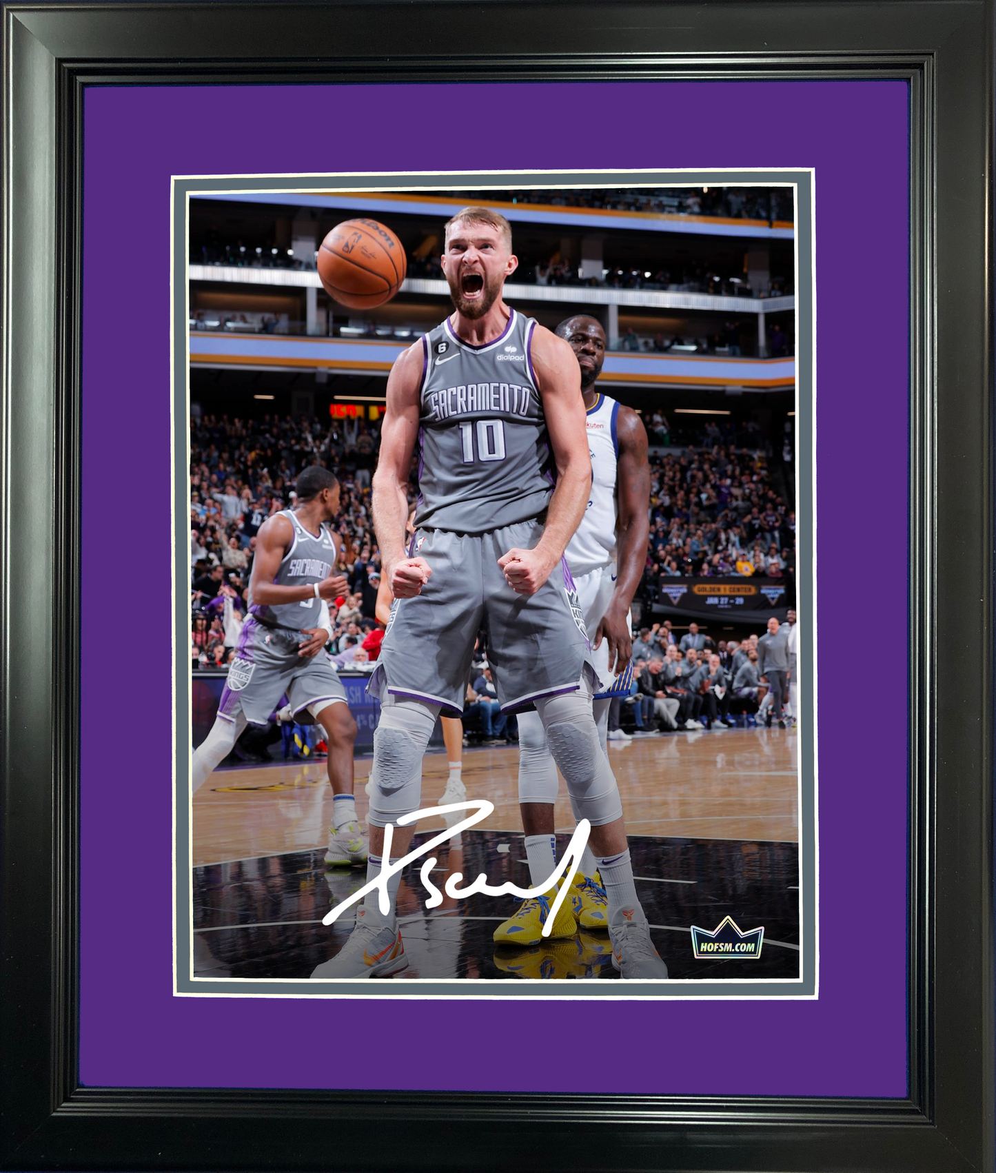 Framed Domantas Sabonis Sacramento Kings Facsimile Laser Engraved Signature Auto 11"x14" Basketball Photo HOFSM Holo