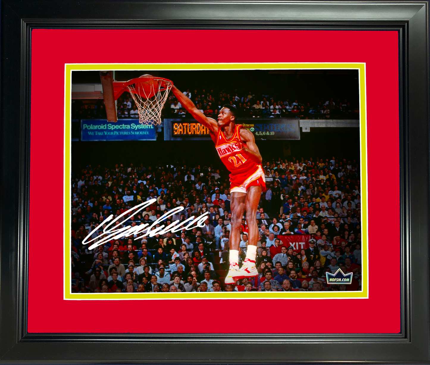 Framed Dominique Wilkins Facsimile Laser Engraved Signature Auto 11"x14" Basketball Photo HOFSM Holo