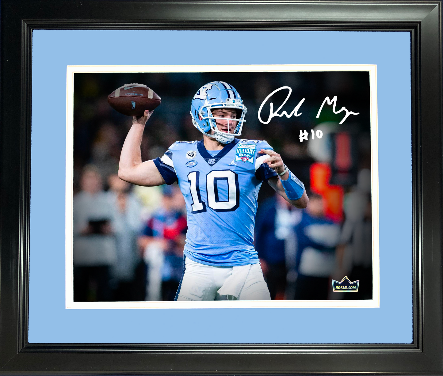 Framed Drake Maye Facsimile Laser Engraved Signature Auto UNC Tar Heels 11"x14" College Football Photo HOFSM Holo