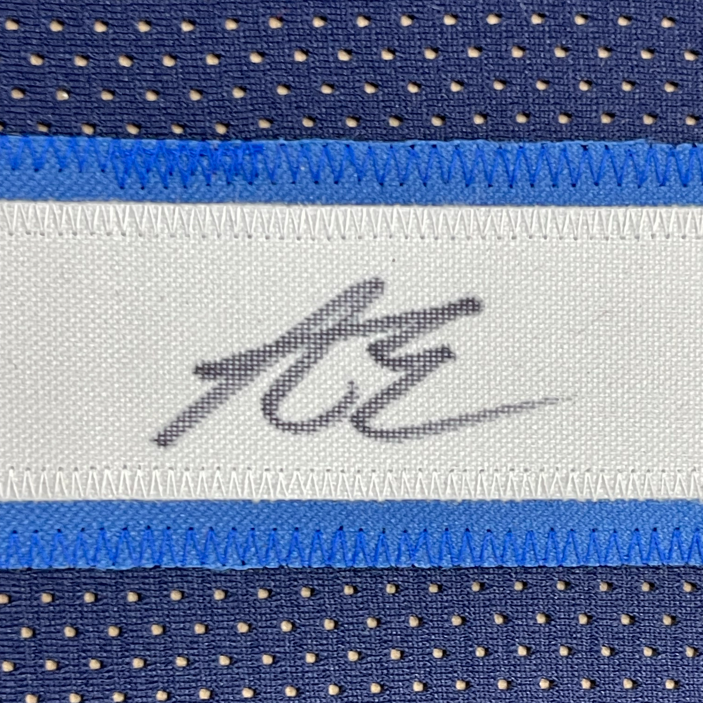 Framed Autographed/Signed Anthony Edwards 35x39 Minnesota Blue Basketball Jersey Beckett BAS COA