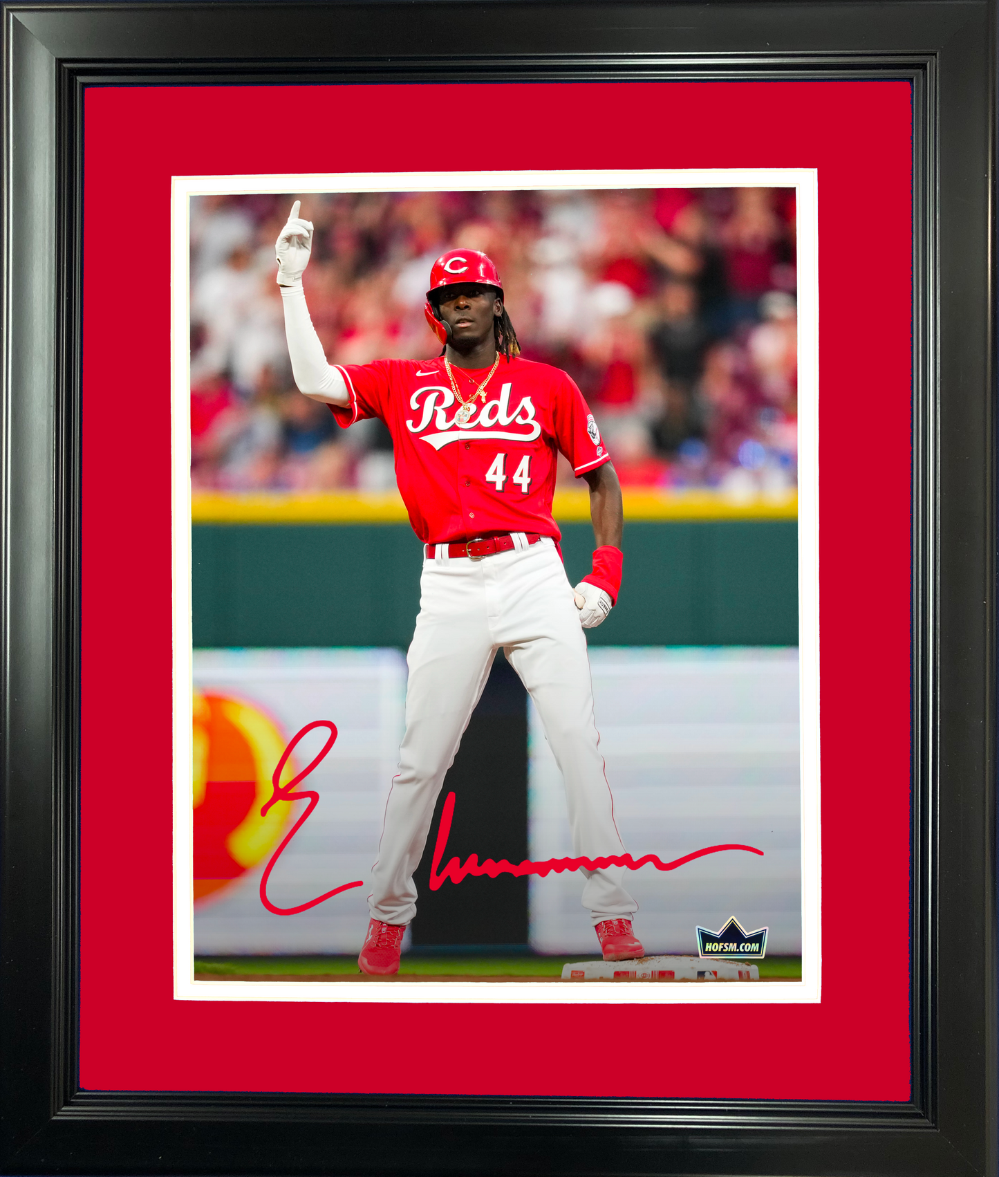 Framed Elly De La Cruz Cincinnati Reds Facsimile Laser Engraved Signature Auto 11"x14" Baseball Photo HOFSM Holo