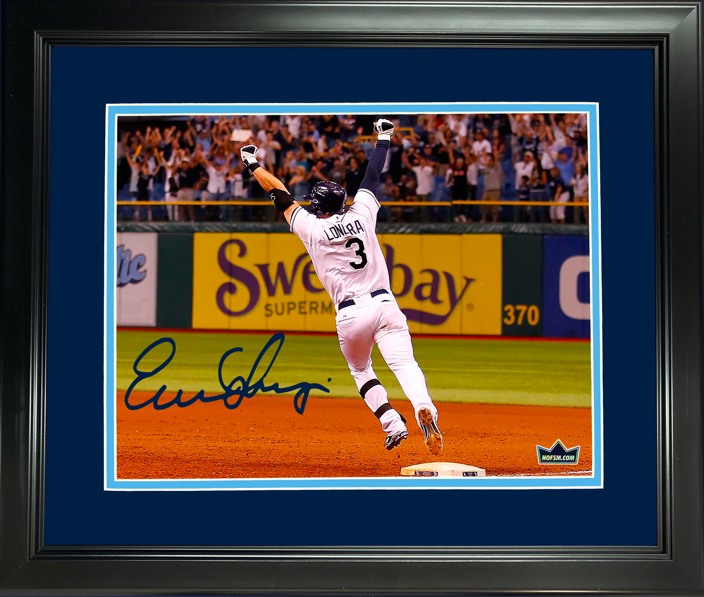 Framed Evan Longoria Tampa Bay Rays Facsimile Laser Engraved Signature Auto 11"x14" Baseball Photo HOFSM Holo