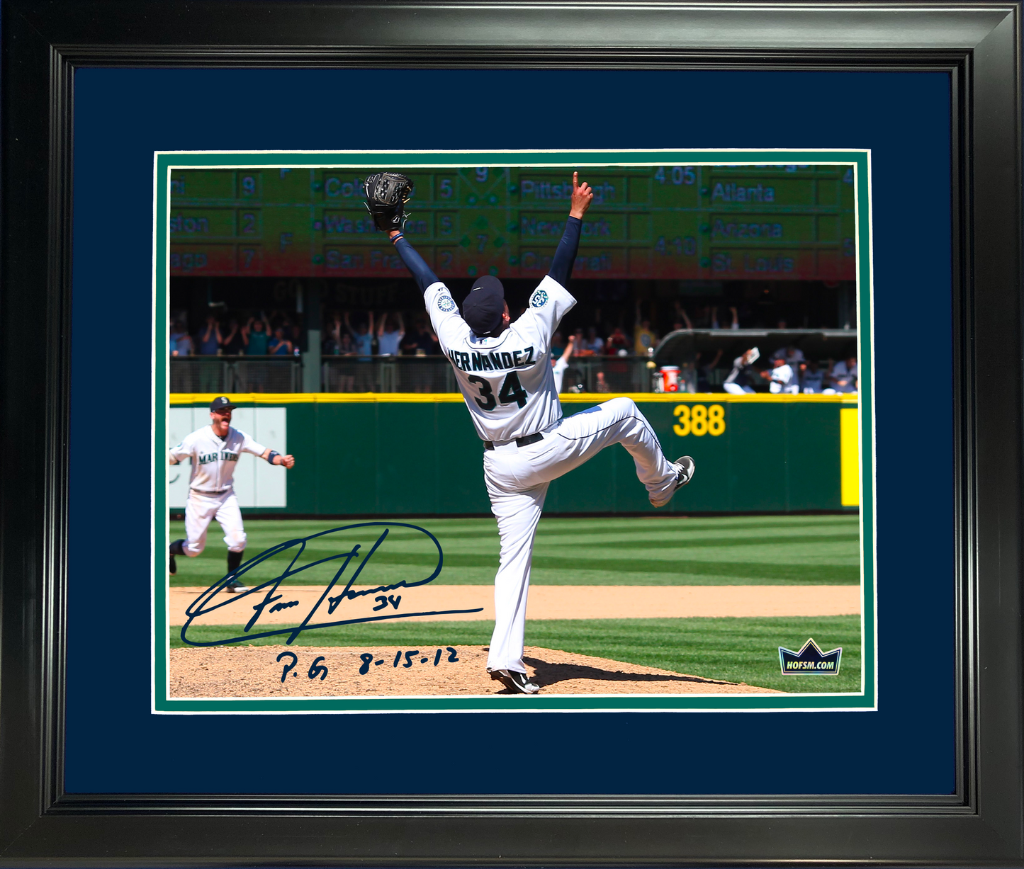 Framed Felix Hernandez Perfect Game P.G 8-15-12 Seattle Mariners Facsimile Laser Engraved Signature Auto 11"x14" Baseball Photo HOFSM Holo