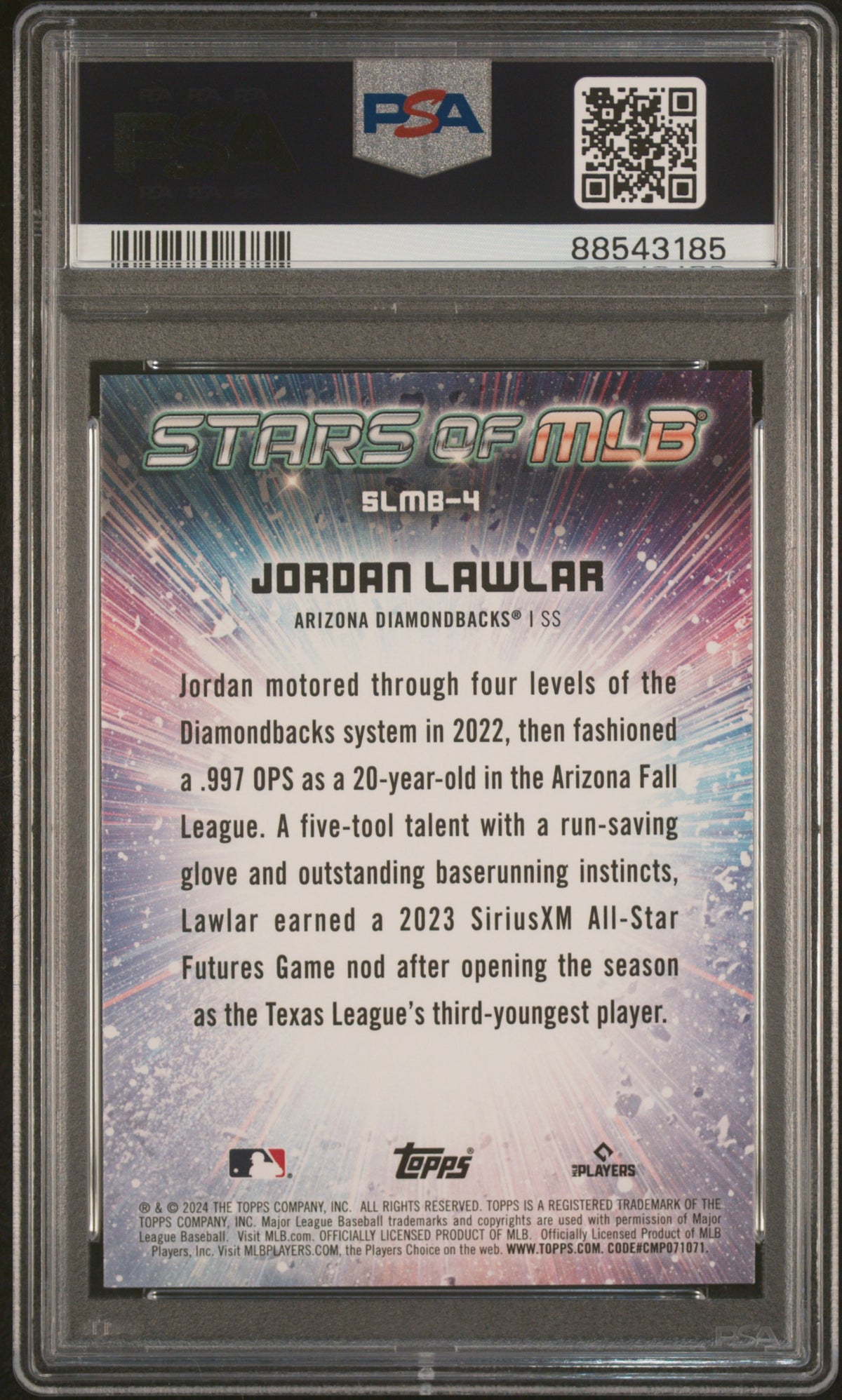 Graded 2024 Topps Jordan Lawler #SLMB4 Stars of MLB Rookie RC Baseball Card PSA 10 Gem Mint