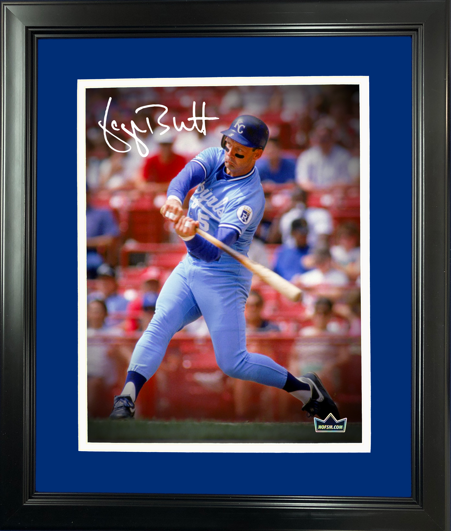 Framed George Brett Kansas City Royals Facsimile Laser Engraved Signature Auto 11"x14" Baseball Photo HOFSM Holo