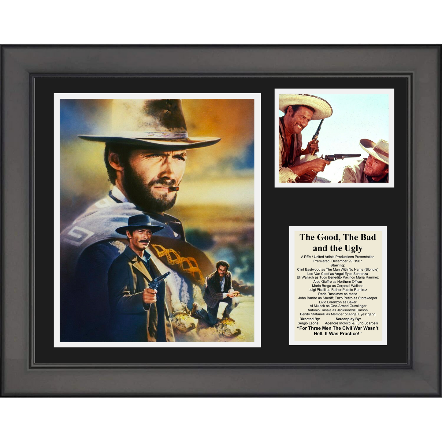 Framed The Good, The Bad and The Ugly Movie 11"x14" Three Photo Collage