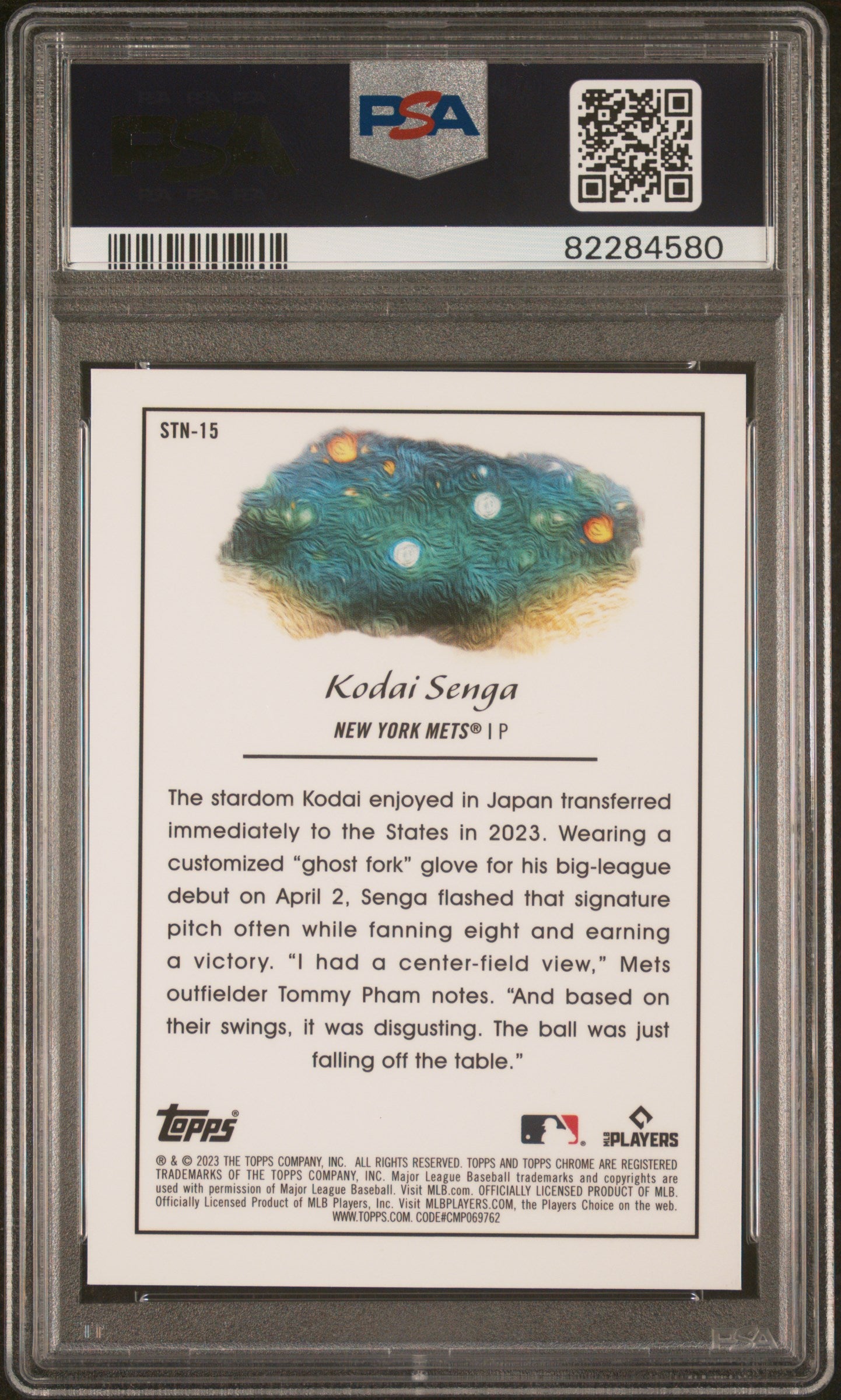 Graded 2023 Topps Cosmic Chrome Kodai Senga #15 Stars in the Night Rookie RC Baseball Card PSA 10 Gem Mint