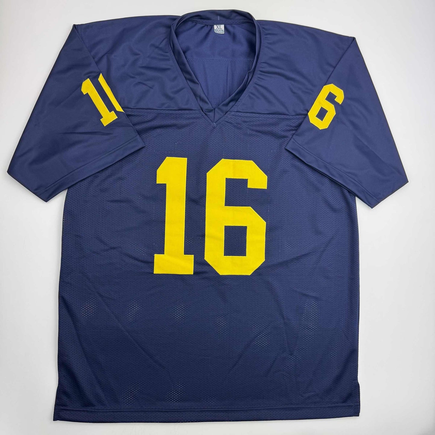 Autographed/Signed Denard Robinson Michigan Blue College Football Jersey Beckett BAS COA
