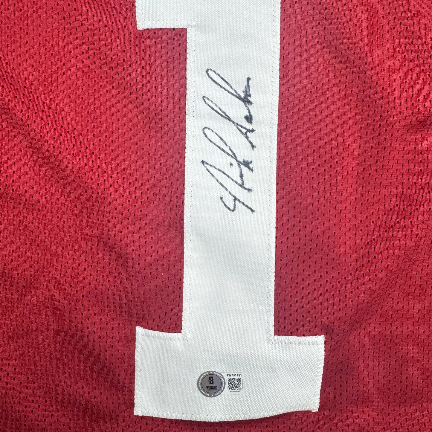 Autographed/Signed Nick Saban Alabama Red College Football Jersey PSA/DNA COA