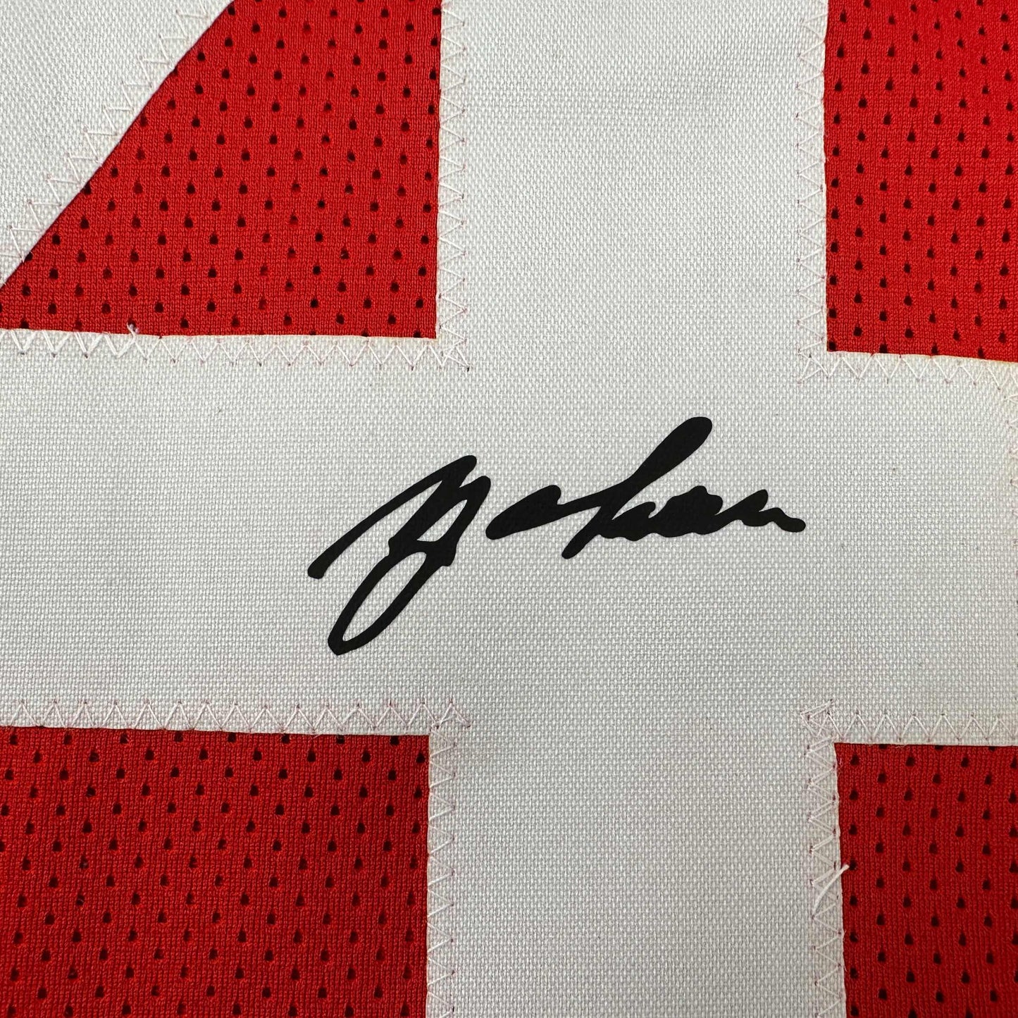 Framed Facsimile Autographed Y.A. YA Tittle 35x39 San Francisco Red Reprint Laser Auto Football Jersey