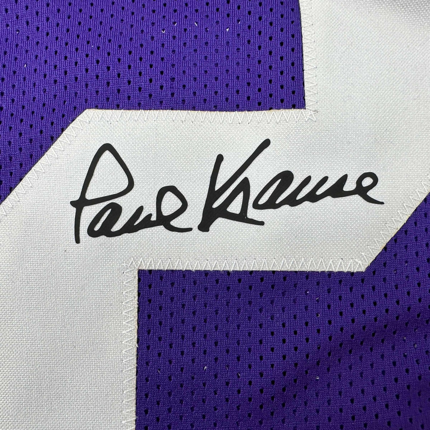 Framed Facsimile Autographed Paul Krause 35x39 Minnesota Purple Reprint Laser Auto Football Jersey
