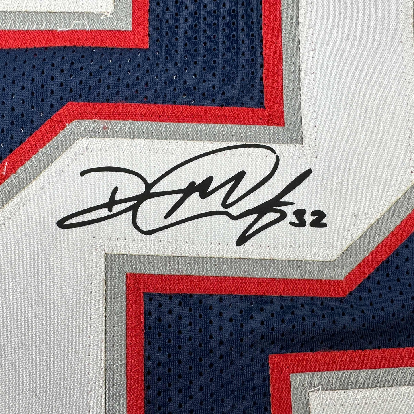 Framed Facsimile Autographed Devin McCourty 35x39 New England Blue Reprint Laser Auto Football Jersey