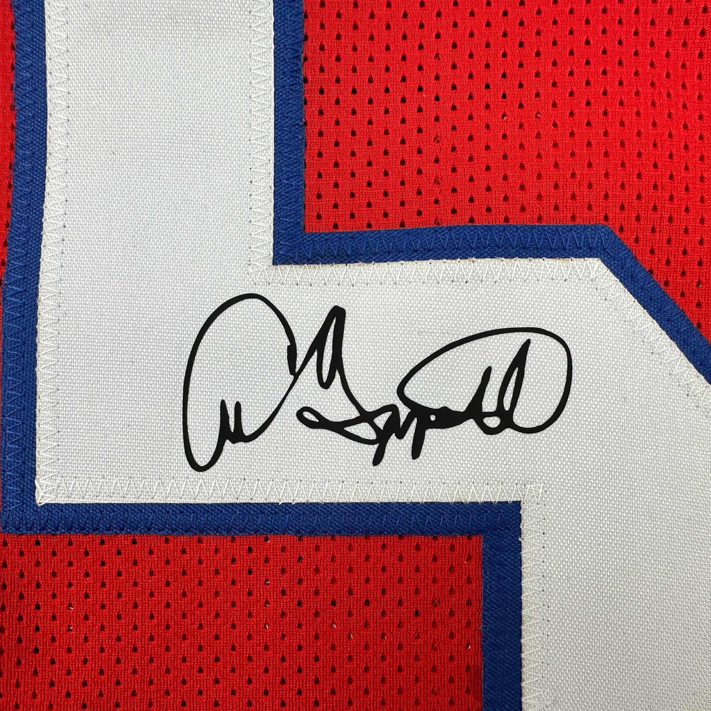 Framed Facsimile Autographed Andre Tippett 35x39 New England Red Reprint Laser Auto Football Jersey