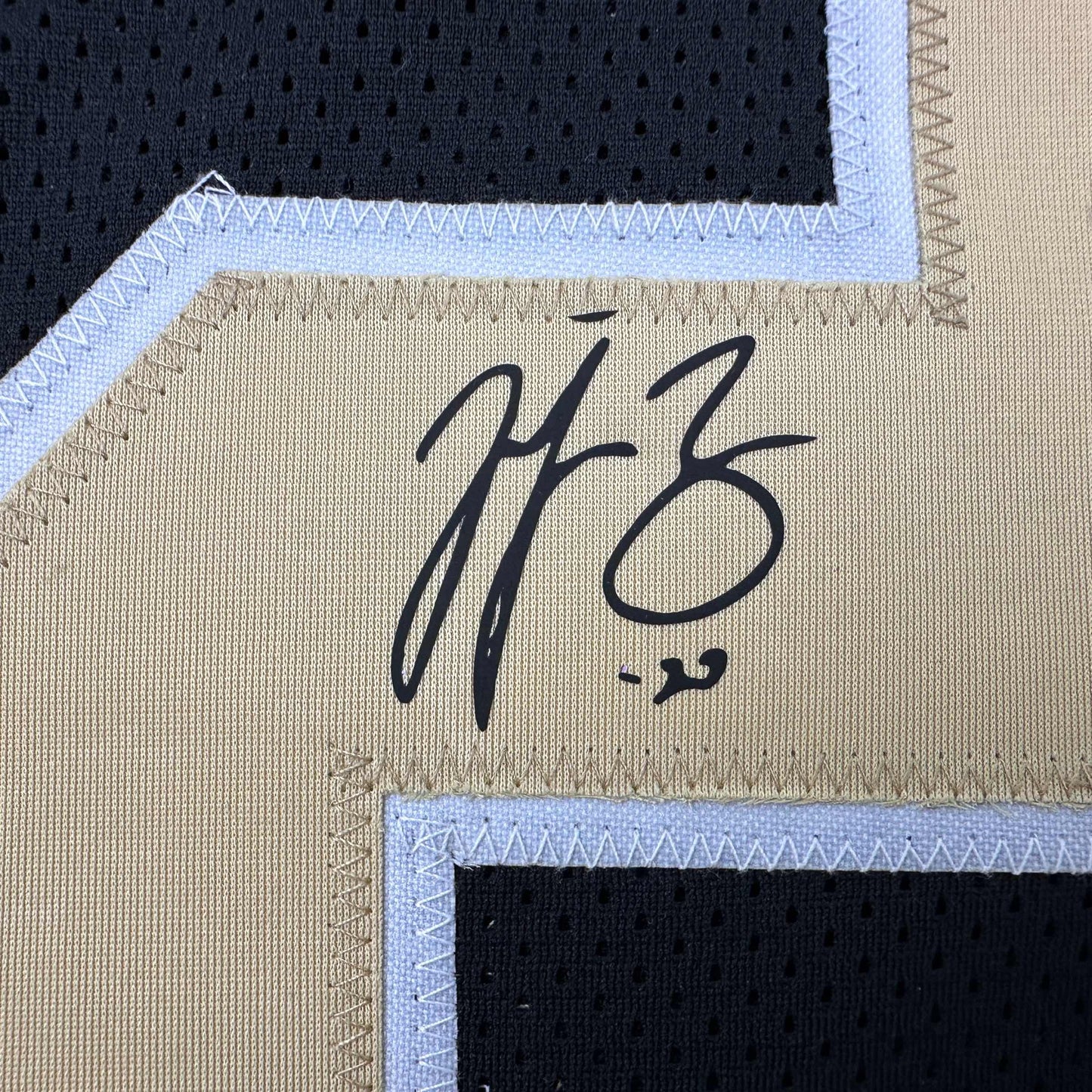 Framed Facsimile Autographed Malcolm Jenkins 35x39 New Orleans Black Reprint Laser Auto Football Jersey