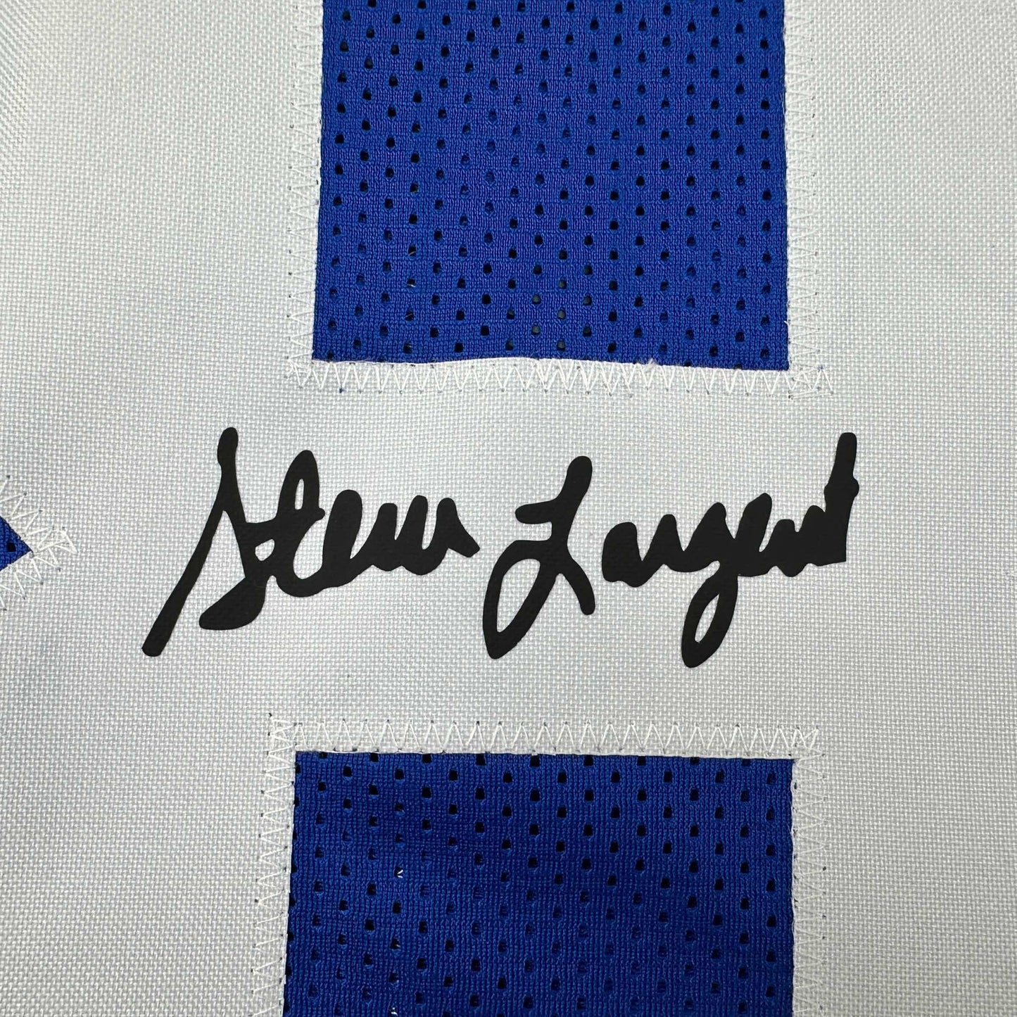Framed Facsimile Autographed Steve Largent 35x39 Seattle Blue Reprint Laser Auto Football Jersey