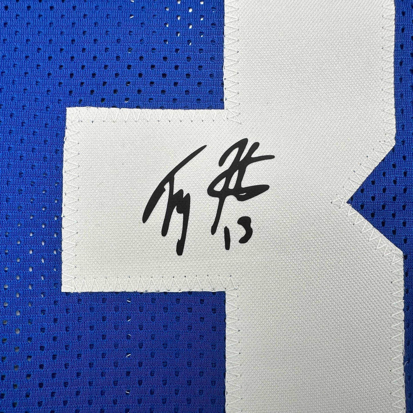 Framed Facsimile Autographed T.Y. TY Hilton 35x39 Indianapolis Blue Reprint Laser Auto Football Jersey