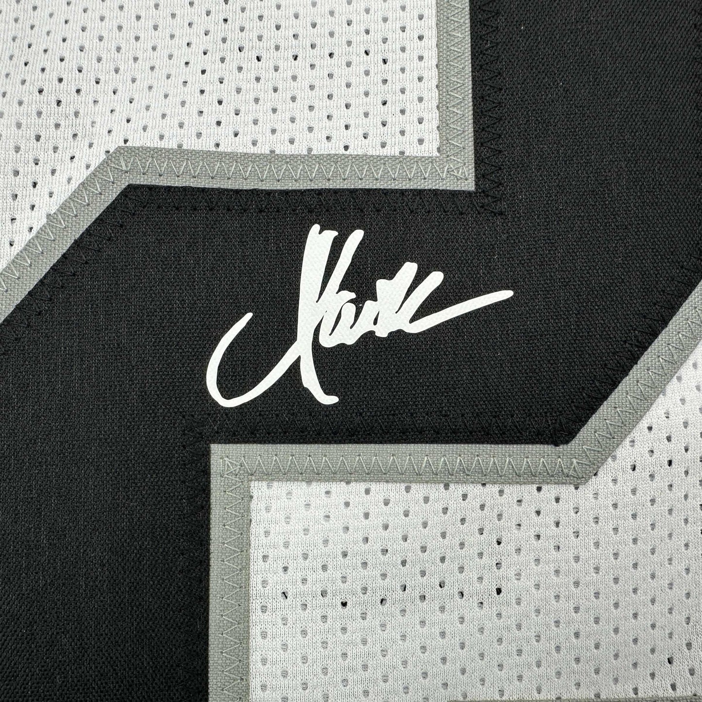 Framed Facsimile Autographed Marcus Allen 35x39 Oakland Las Vegas White Reprint Laser Auto Football Jersey