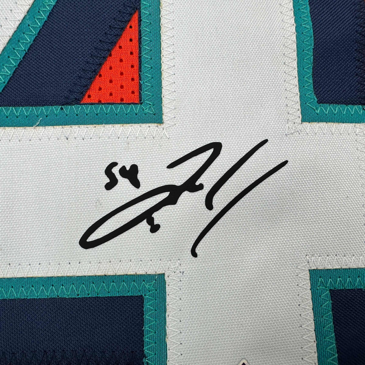 Framed Facsimile Autographed Zach Thomas 35x39 Miami Orange Reprint Laser Auto Football Jersey