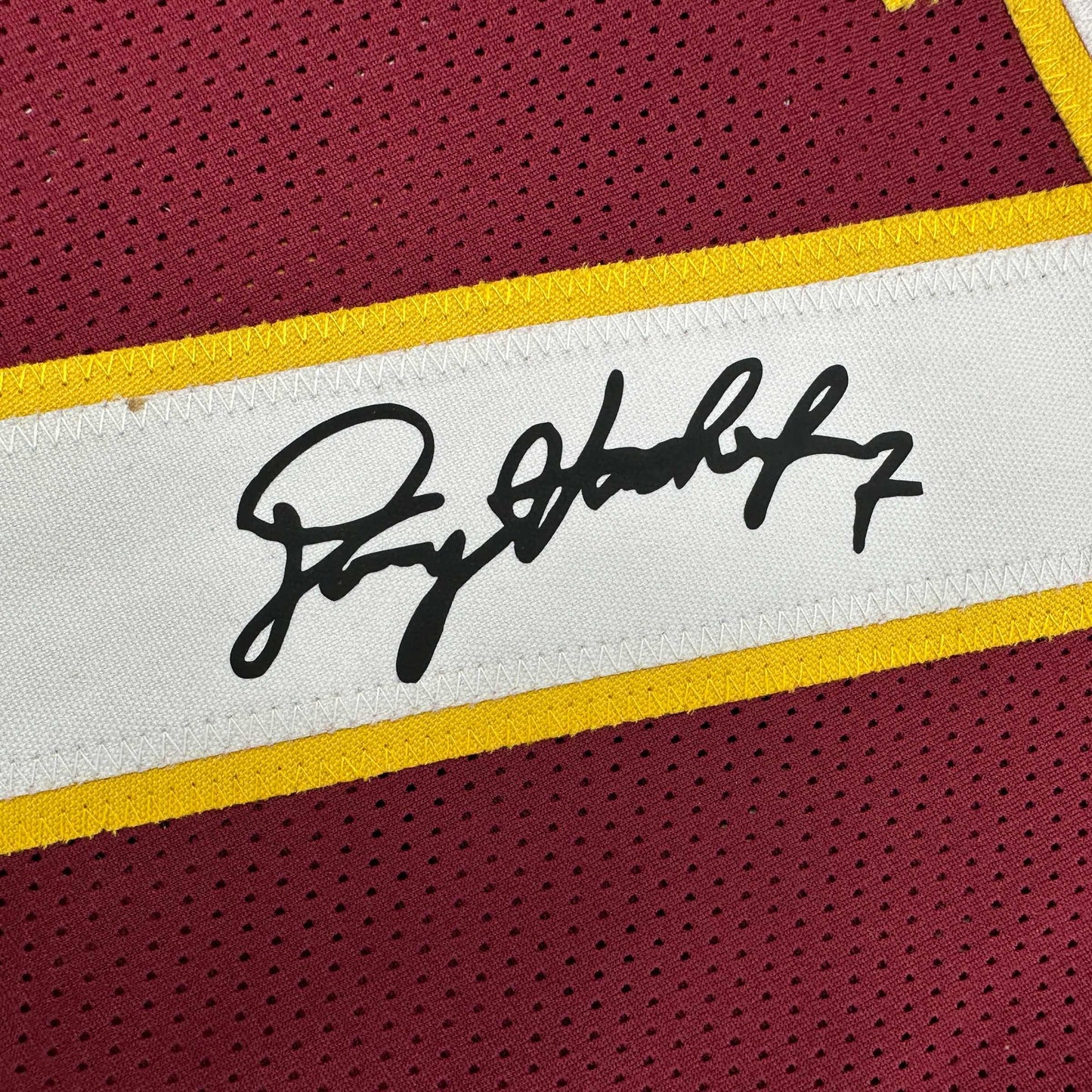 Framed Facsimile Autographed Dwayne Haskins Jr. 35x39 Washington Red Reprint Laser Auto Football Jersey