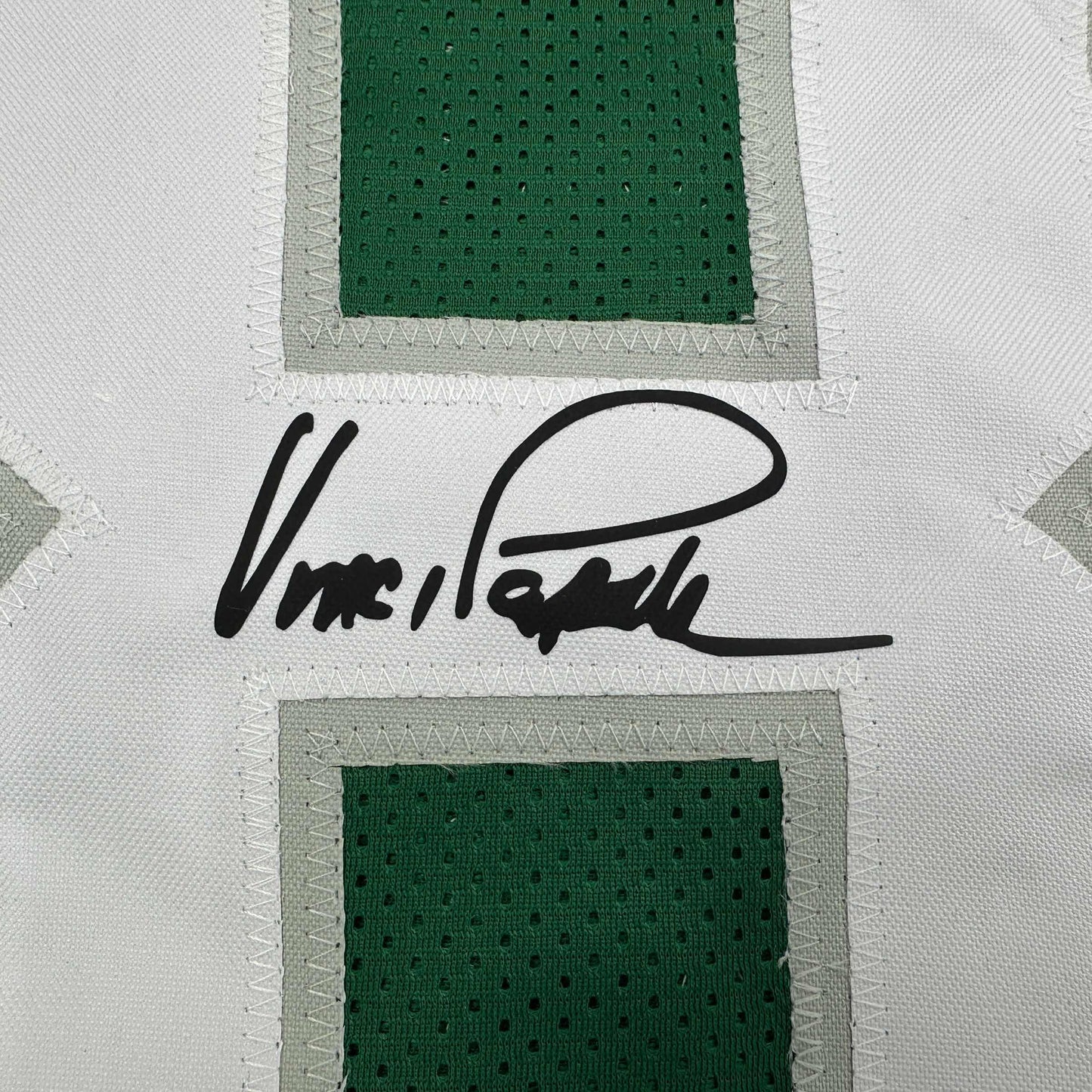 Framed Facsimile Autographed Vince Papale 35x39 Philadelphia Kelly Green Reprint Laser Auto Football Jersey