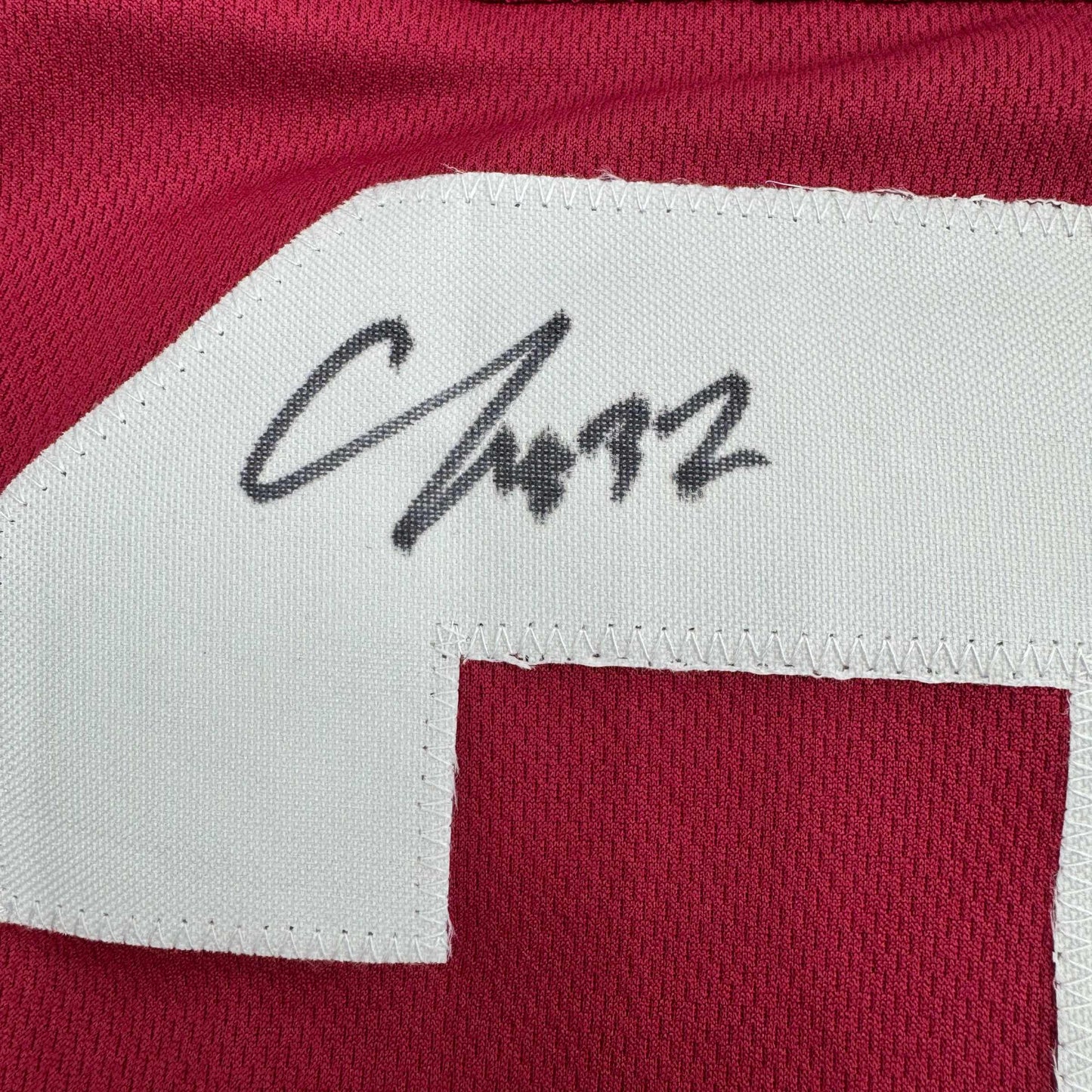 Framed Autographed/Signed C.J. CJ 35x39 Mosley Alabama Red College Football Jersey Beckett BAS COA