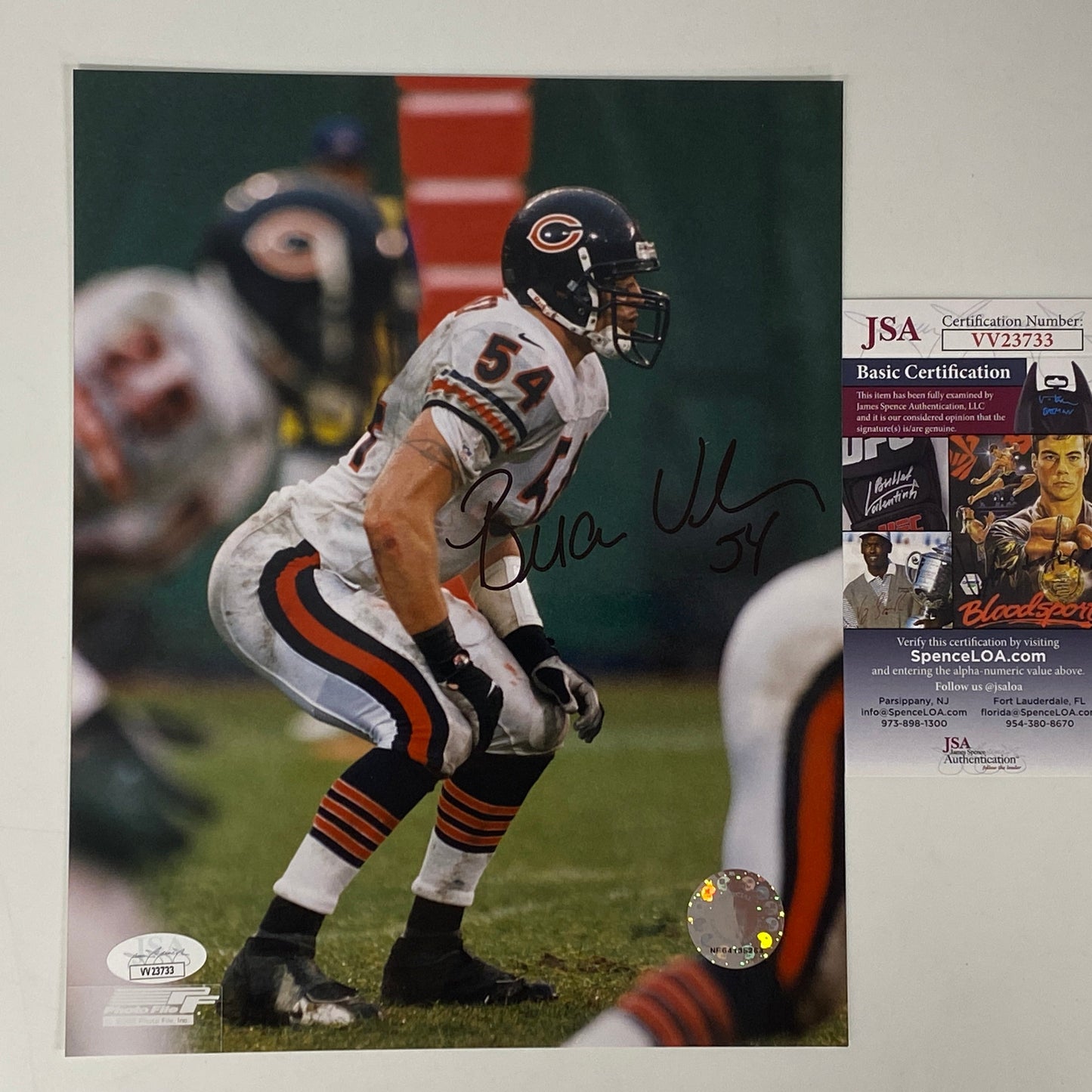 Framed Autographed/Signed Brian Urlacher Chicago Bears 8x10 Football Photo JSA COA
