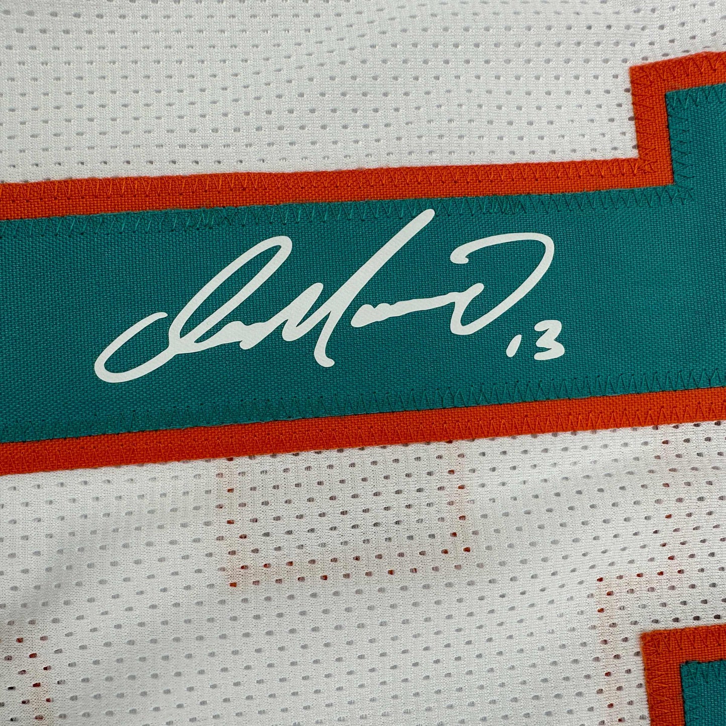 Framed Facsimile Autographed Dan Marino 35x39 Miami White Reprint Laser Auto Football Jersey