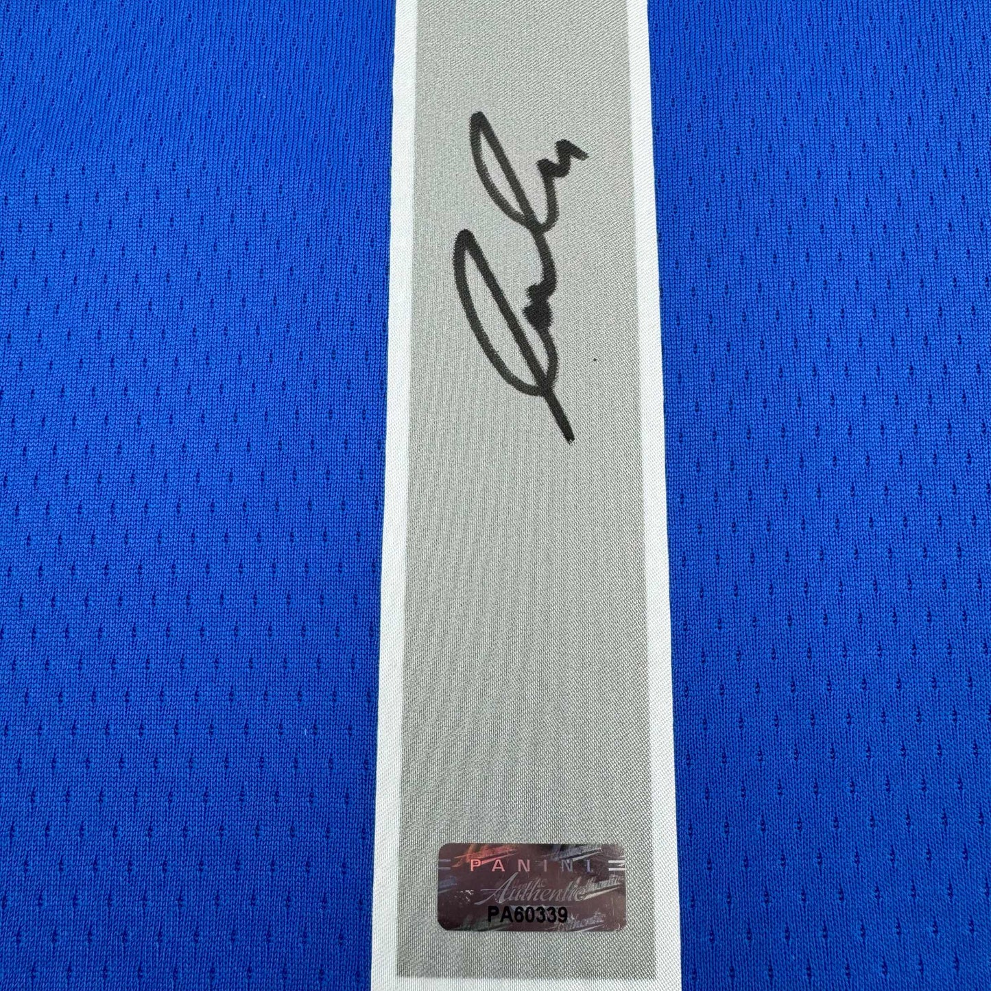 Framed Autographed/Signed Luka Doncic 35x39 Dallas Mavericks Blue Authentic Basketball Jersey Panini COA