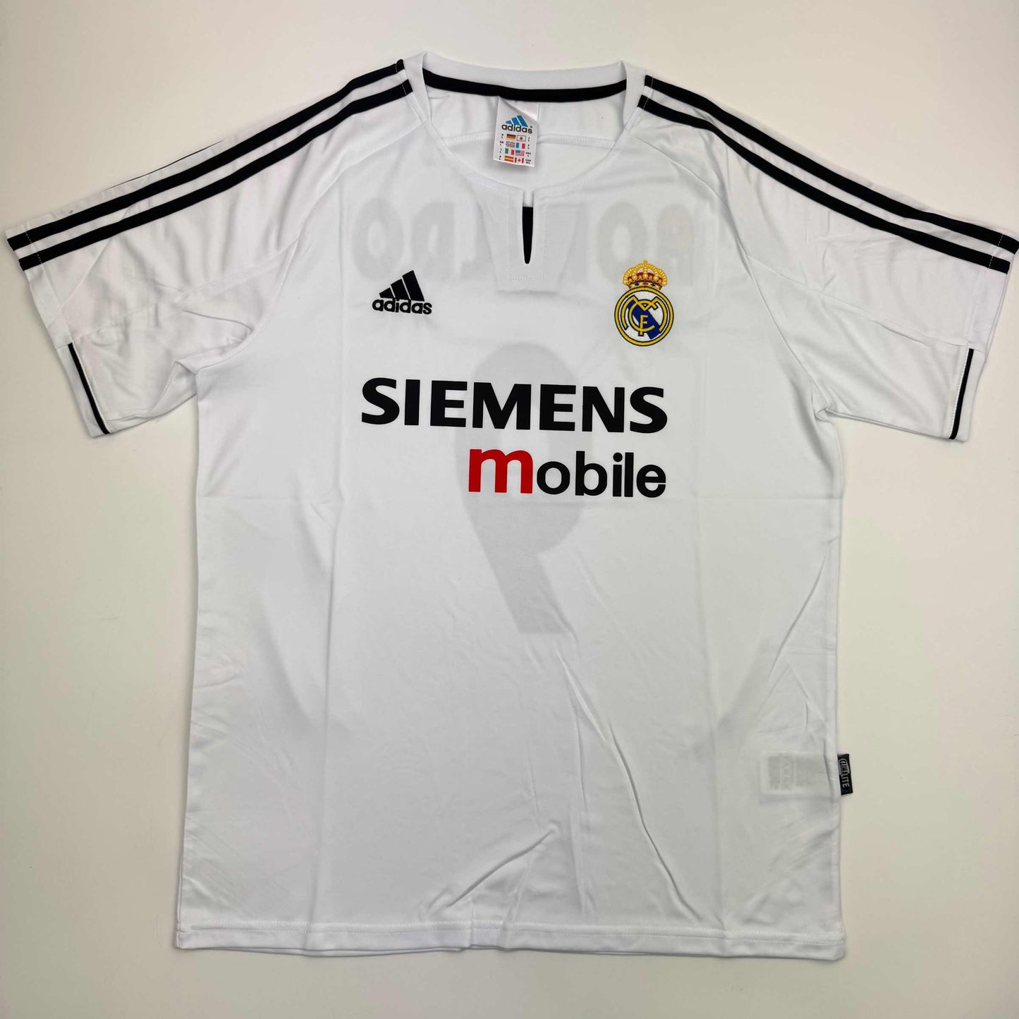 Autographed/Signed Ronaldo Nazario Real Madrid White Soccer Jersey Beckett BAS COA
