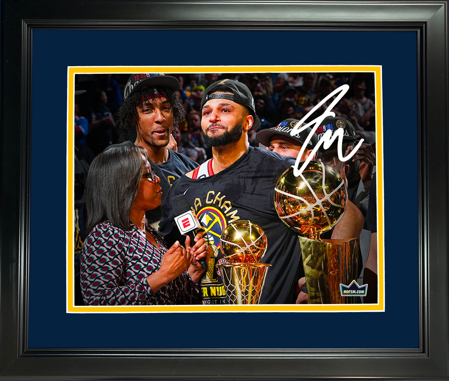 Framed Jamal Murray 2023 NBA Champion Denver Nuggets Facsimile Laser Engraved Signature Auto 11"x14" Basketball Photo HOFSM Holo