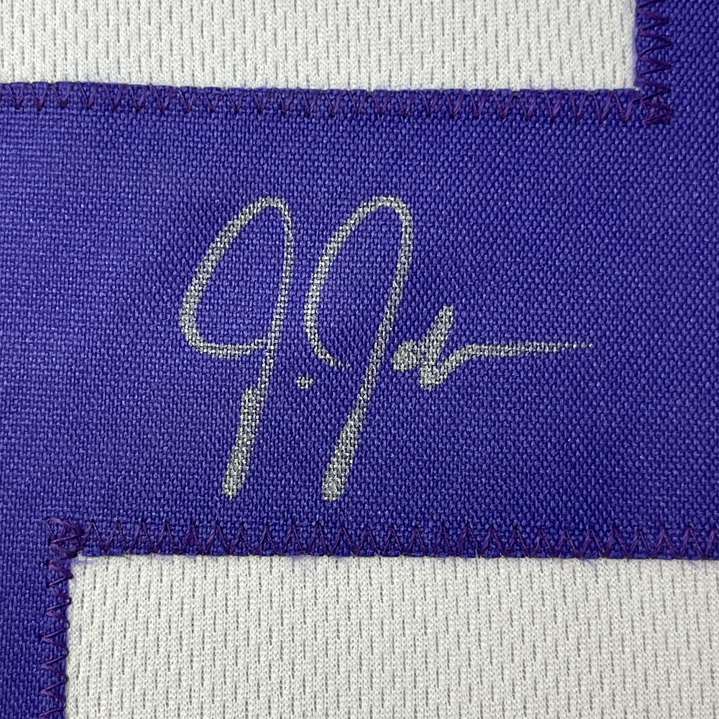 Framed Autographed/Signed Justin Jefferson 35x39 LSU White College Football Jersey JSA COA