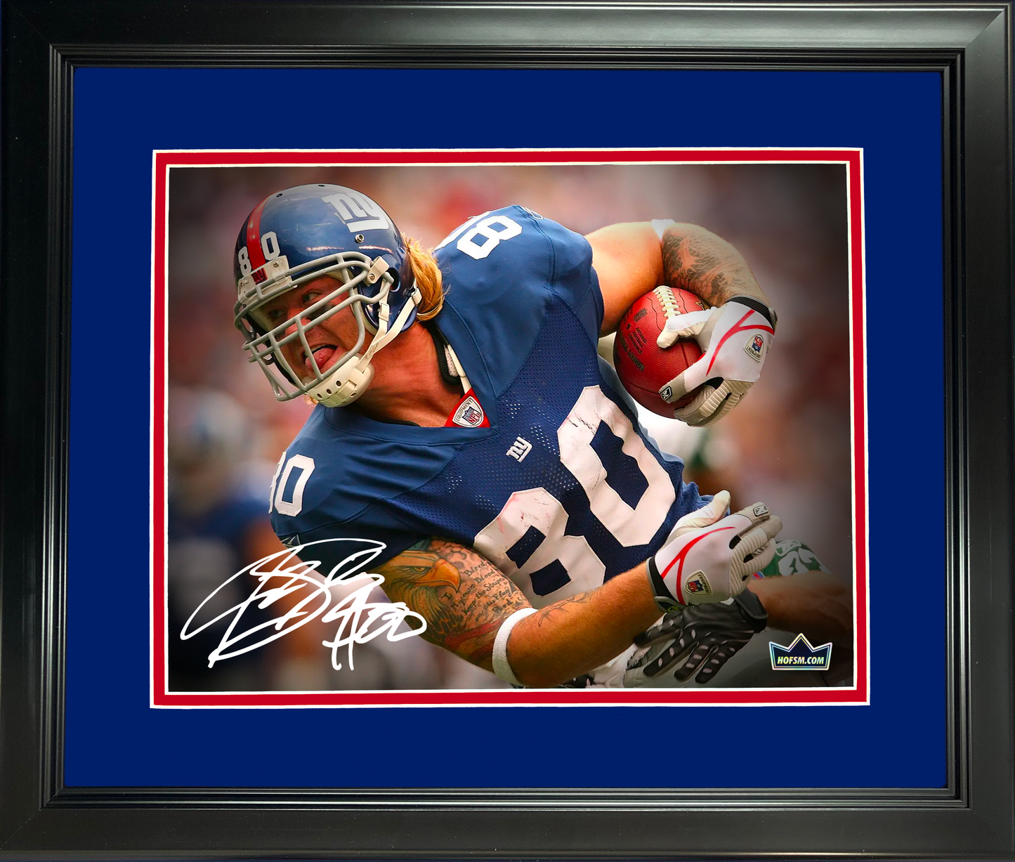 Framed Jeremy Shockey New York Giants Facsimile Laser Engraved Signature Auto 11"x14" Football Photo HOFSM Holo