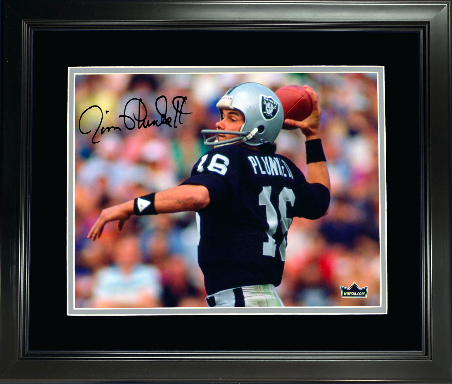 Framed Jim Plunkett Oakland Las Vegas Raiders Facsimile Laser Engraved Signature Auto 11"x14" Football Photo HOFSM Holo
