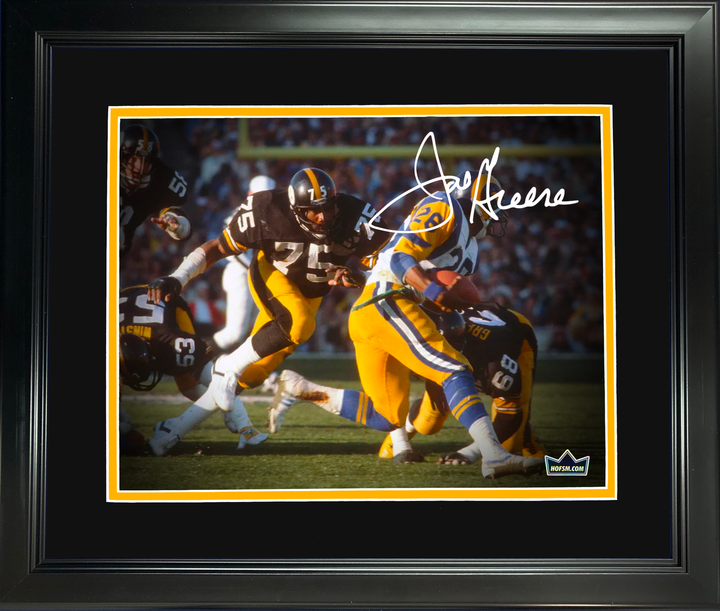 Framed Joe Greene Facsimile Laser Engraved Signature Auto Pittsburgh Steelers 11"x14" Football Photo HOFSM Holo