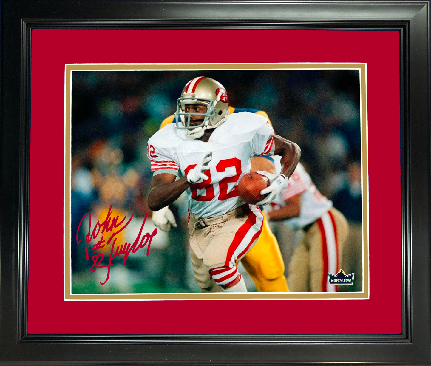 Framed John Taylor San Francisco 49ers Facsimile Laser Engraved Signature Auto 11"x14" Football Photo HOFSM Holo
