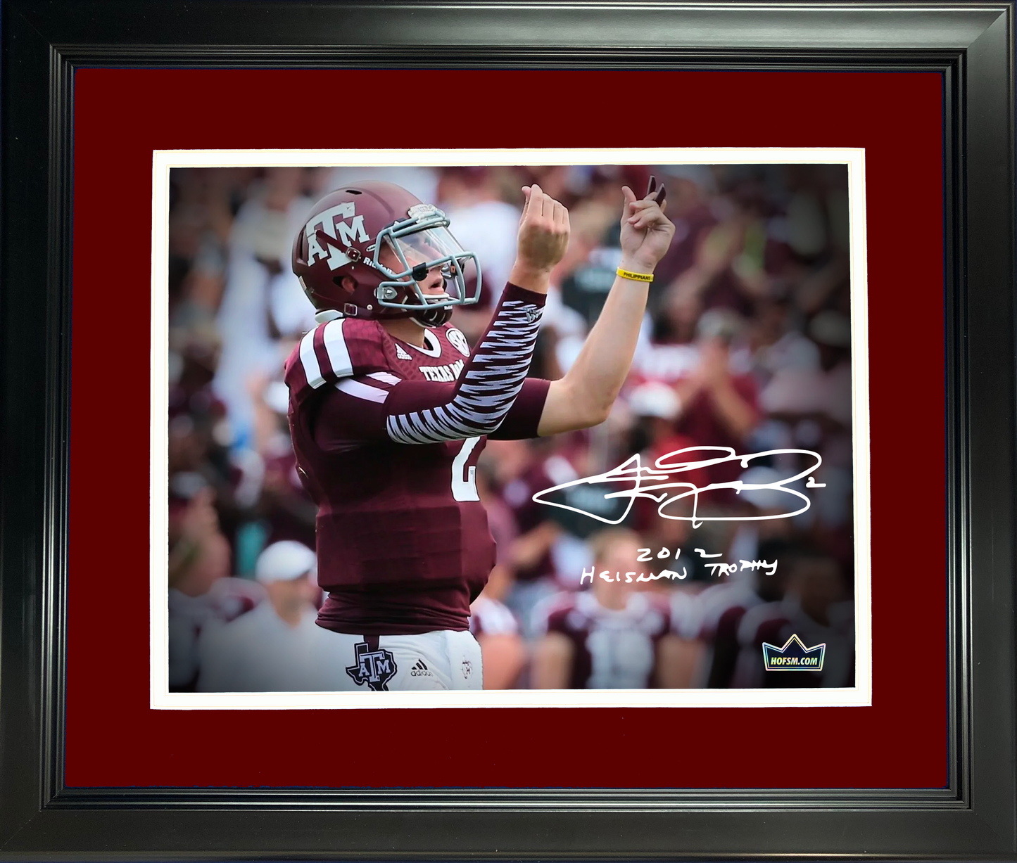Framed Johnny Manziel 2012 Heisman Trophy Facsimile Laser Engraved Signature Auto Texas A&M Aggies 11"x14" College Football Photo HOFSM Holo