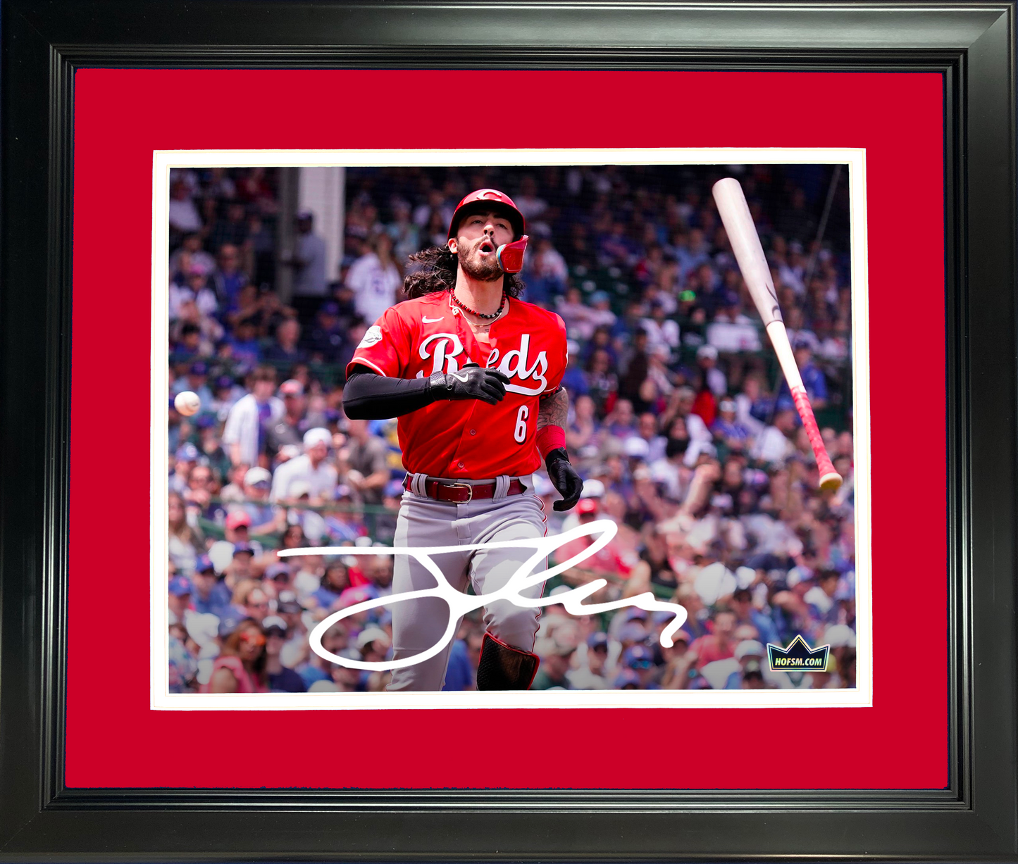 Framed Jonathan India Cincinnati Reds Facsimile Laser Engraved Signature Auto 11"x14" Baseball Photo HOFSM Holo