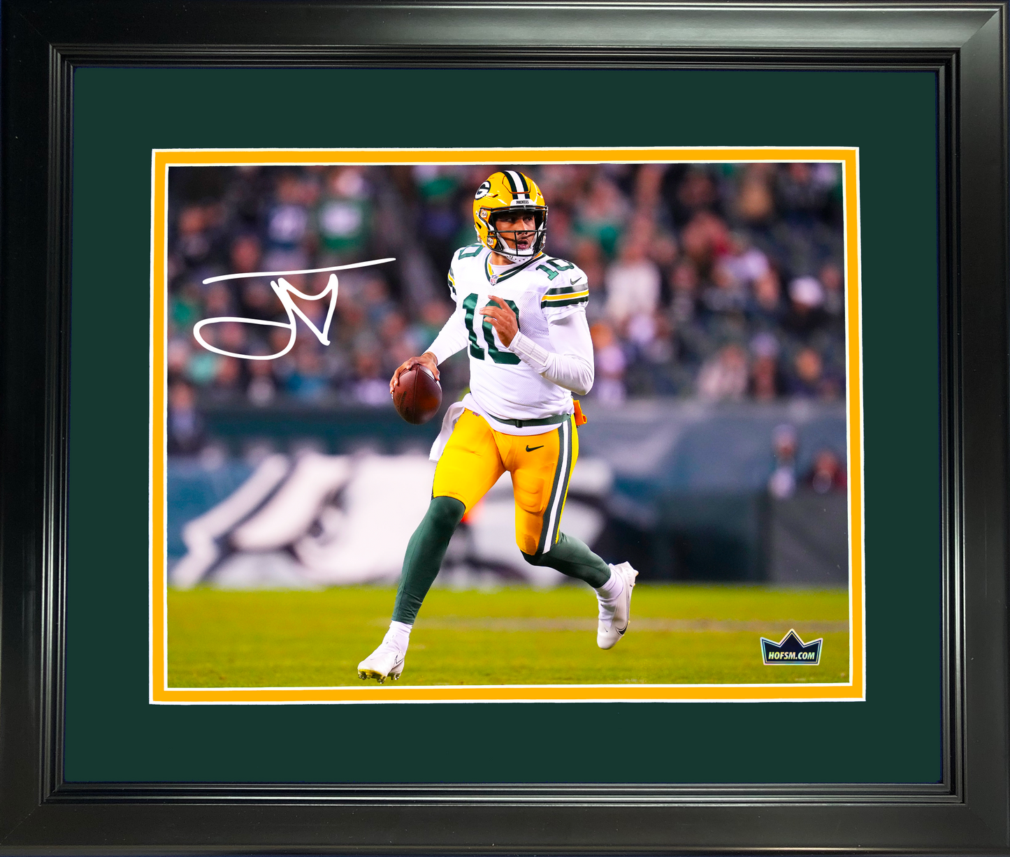 Framed Jordan Love Green Bay Packers Facsimile Laser Engraved Signature Auto 11"x14" Football Photo HOFSM Holo