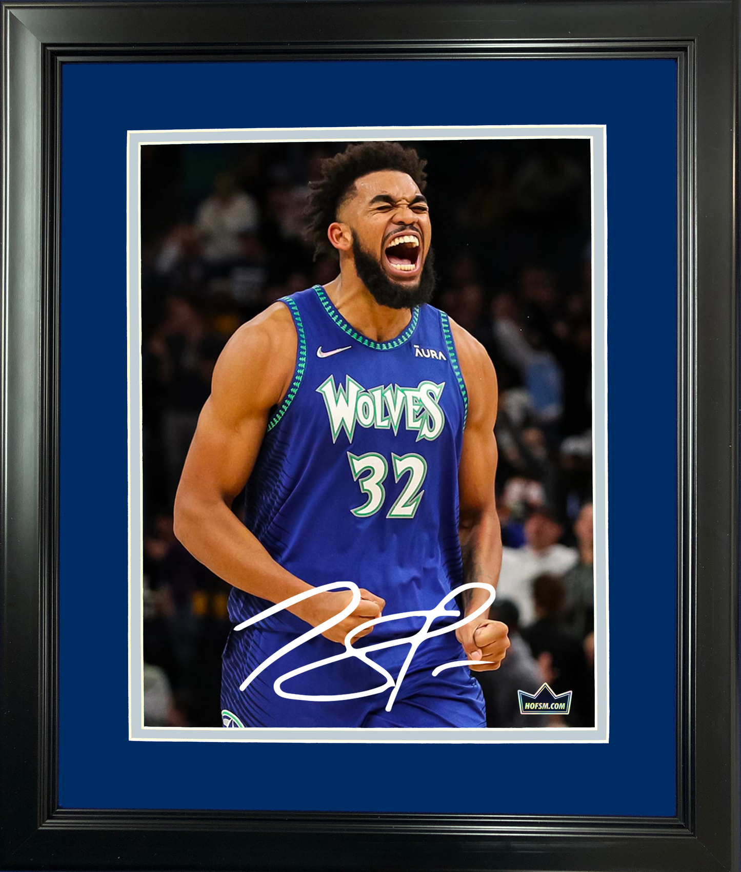 Framed Karl-Anthony Towns Facsimile Laser Engraved Signature Auto 11"x14" Basketball Photo HOFSM Holo