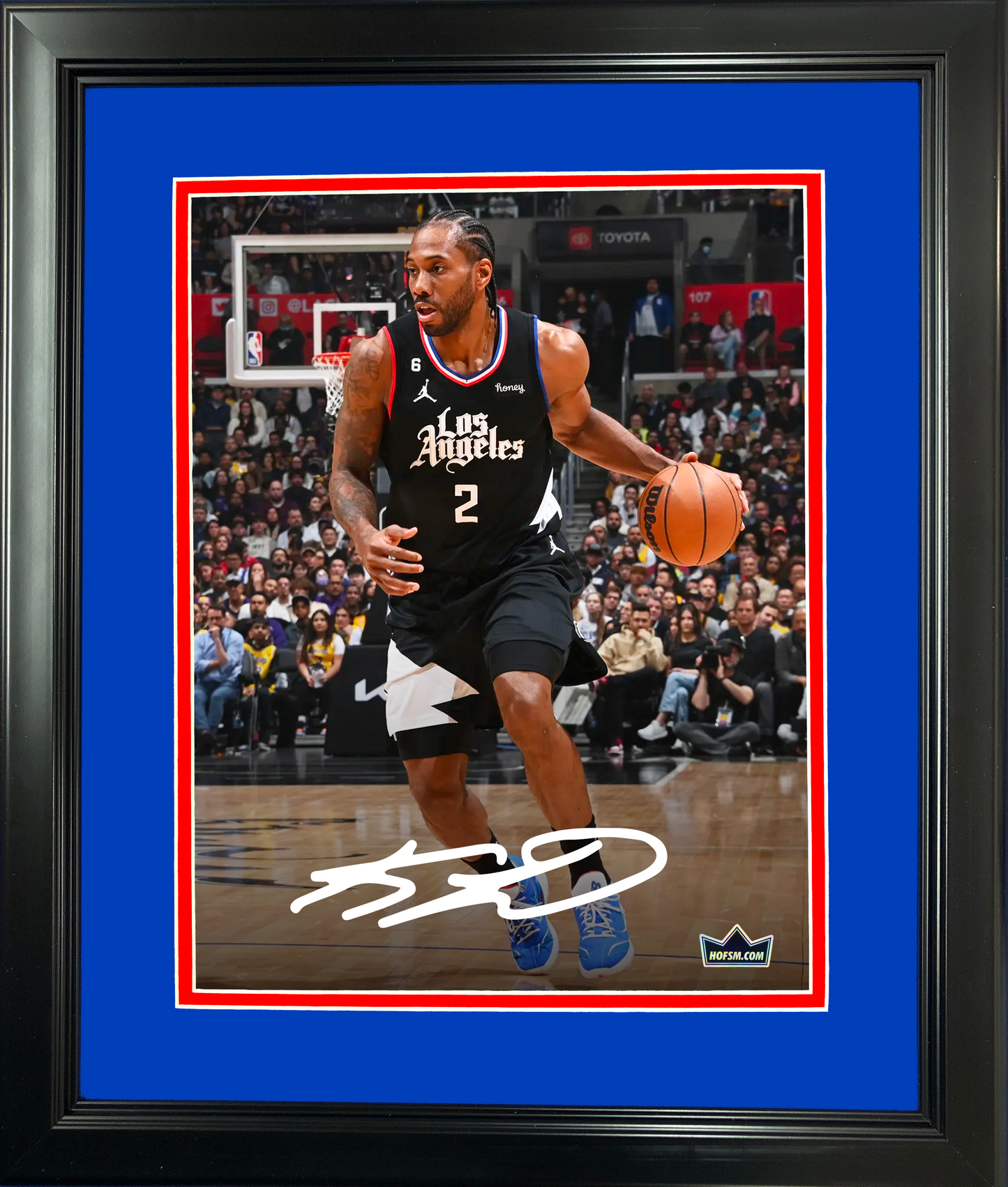 Framed Kawhi Leonard Facsimile Laser Engraved Signature Auto 11"x14" Basketball Photo HOFSM Holo