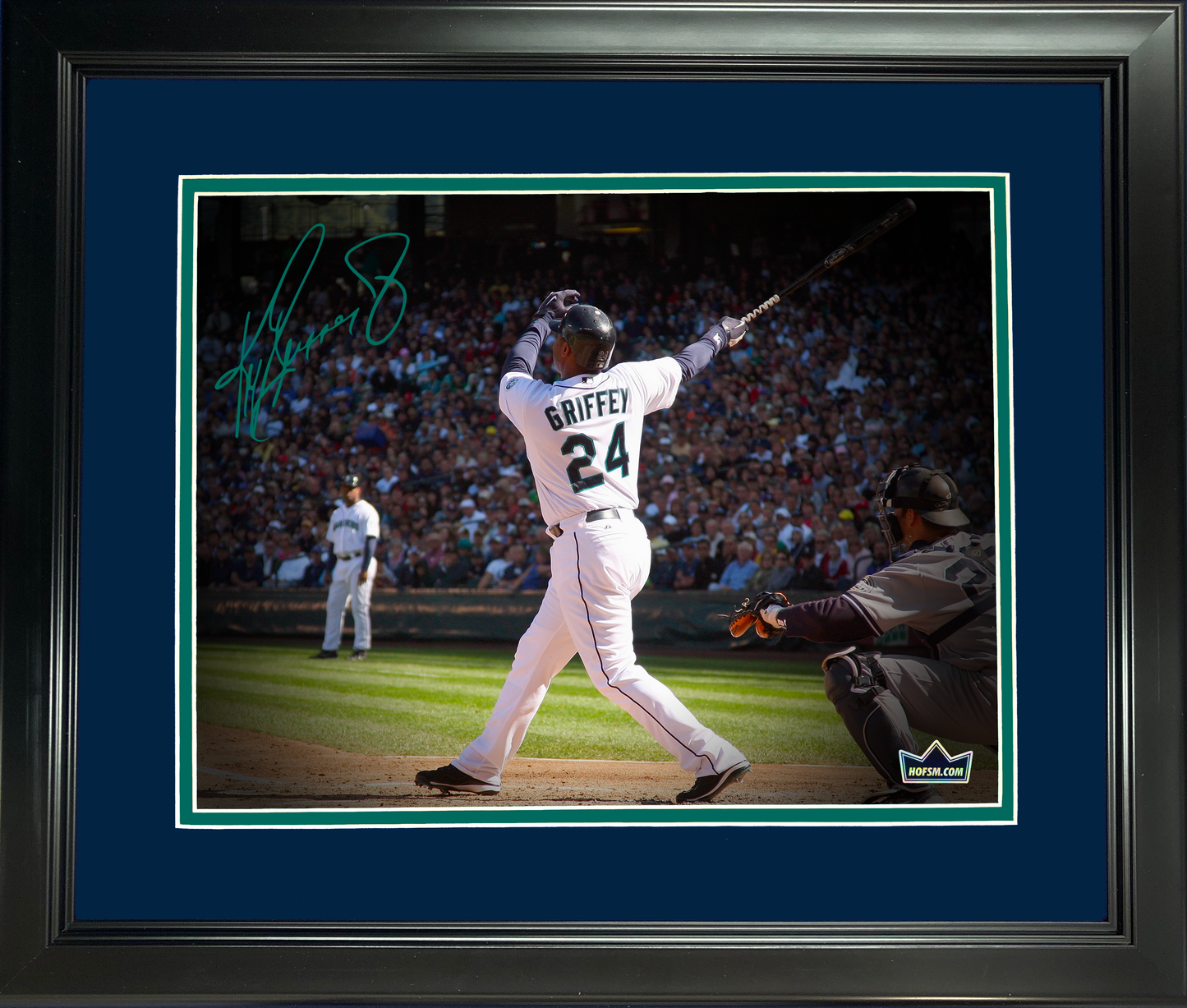Framed Ken Griffey Jr Seattle Mariners Facsimile Laser Engraved Signature Auto 11"x14" Baseball Photo HOFSM Holo
