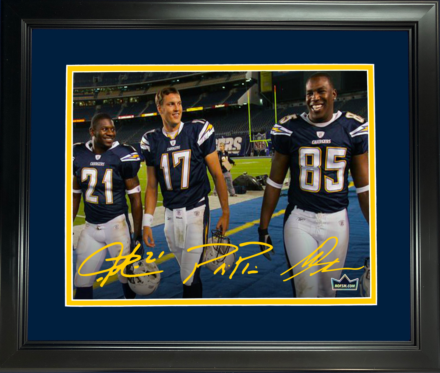 Framed LaDainian Tomlinson, Philip Rivers & Antonio Gates San Diego Chargers Facsimile Laser Engraved Signature Auto 11"x14" Football Photo HOFSM Holo